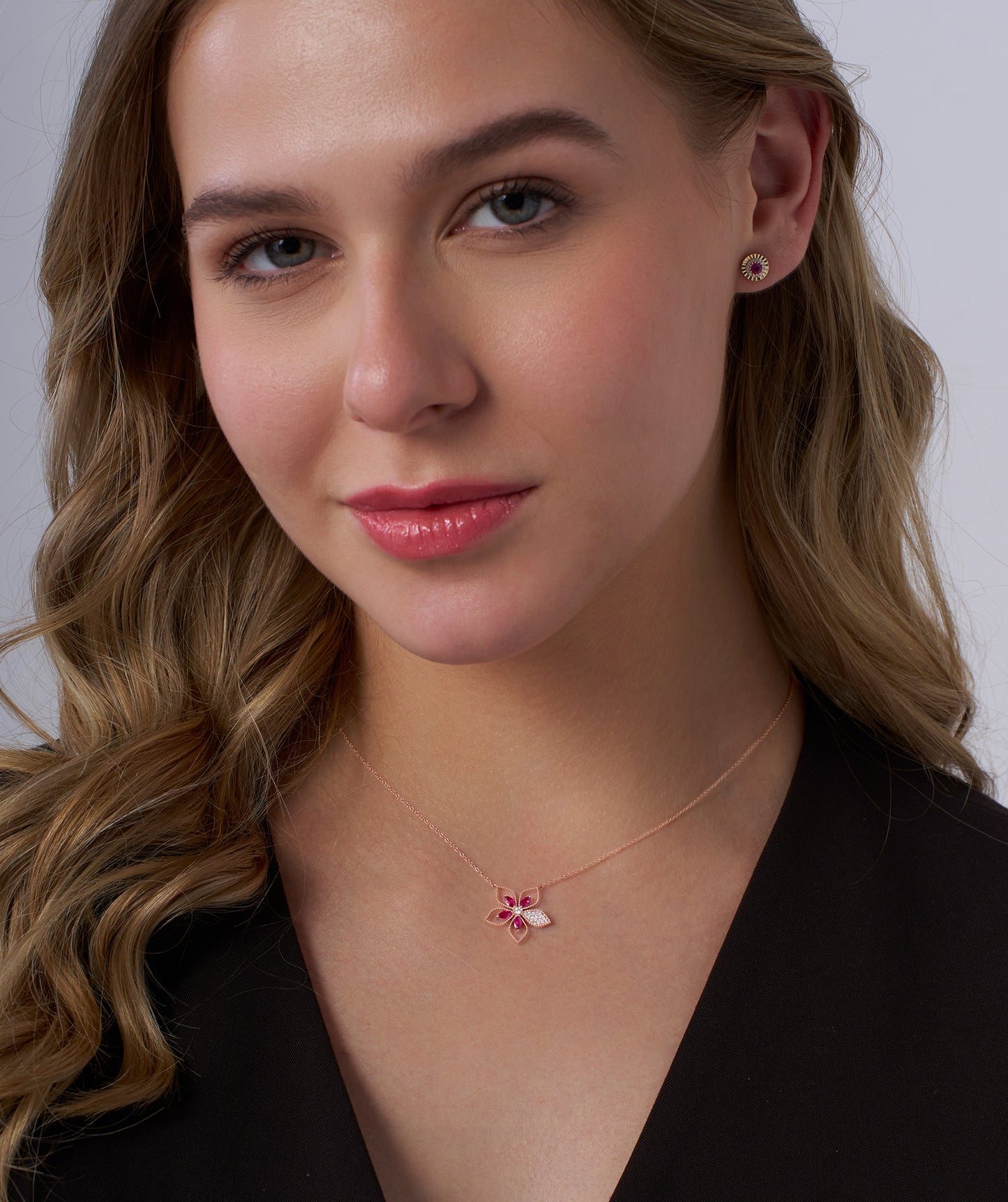 Ruby Bloom 14K Gold Necklace
