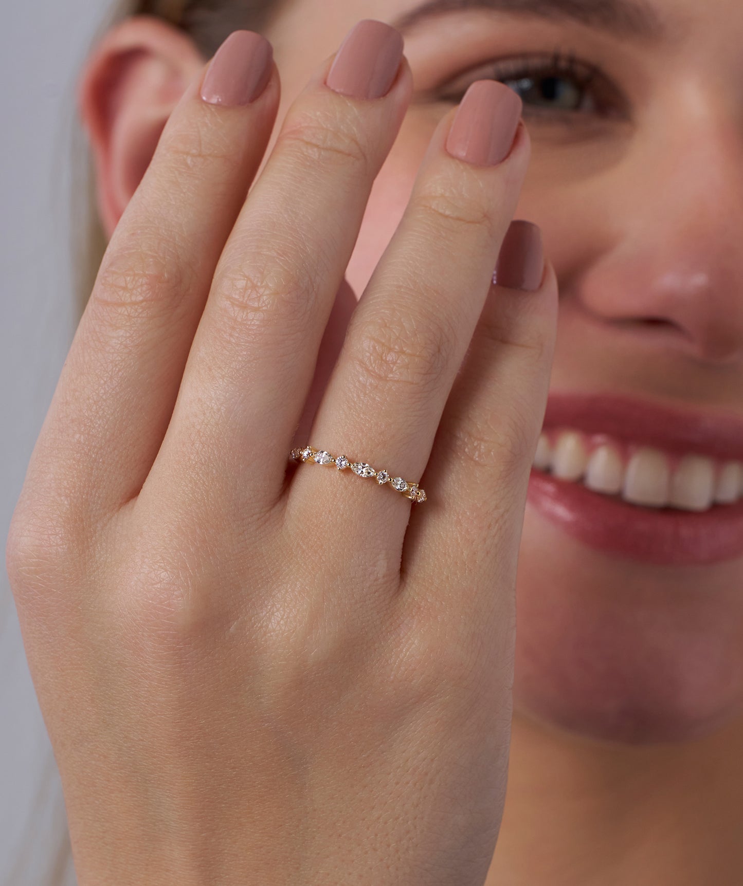 Marquise & Round Diamond Band