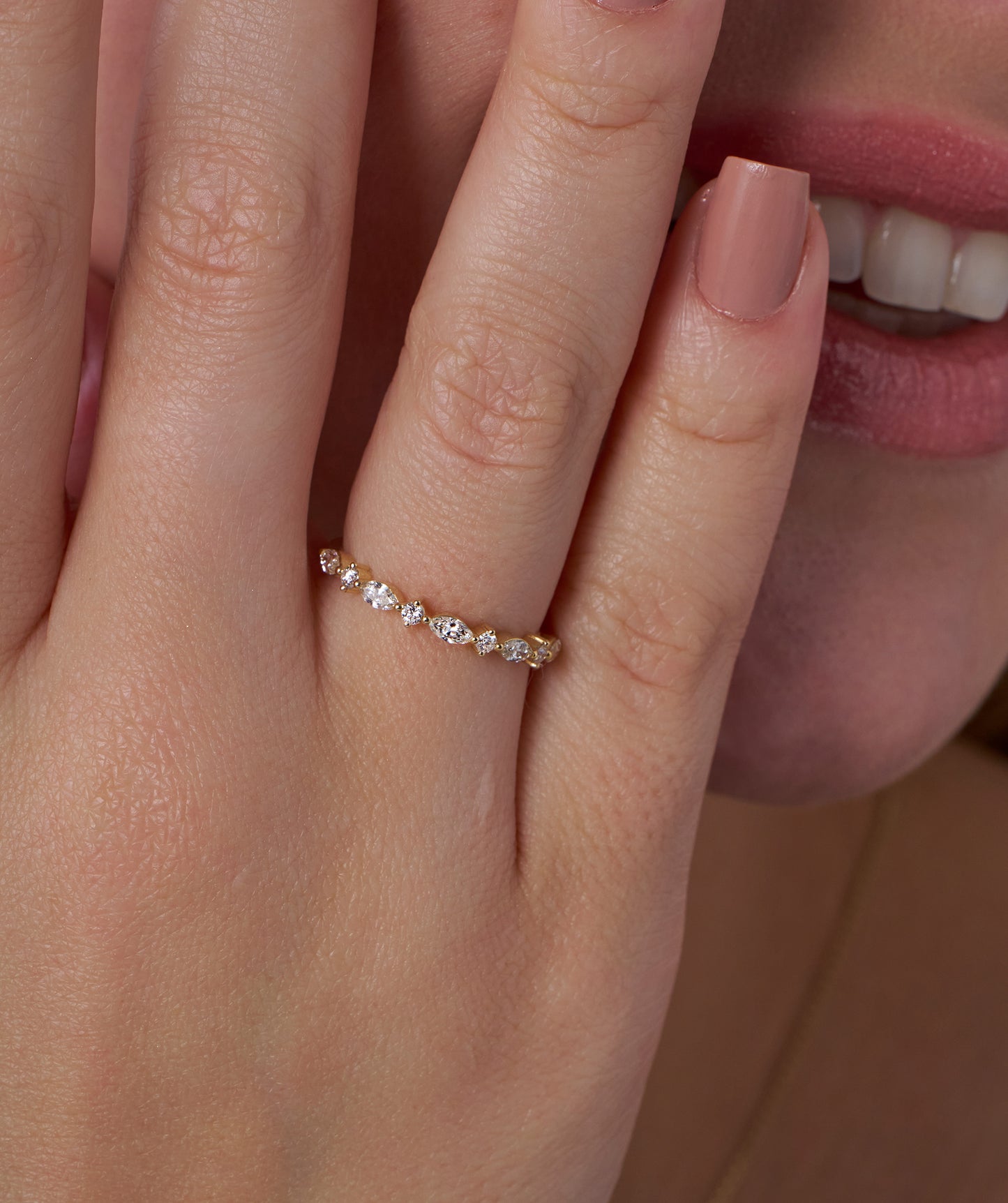 Marquise & Round Diamond Band