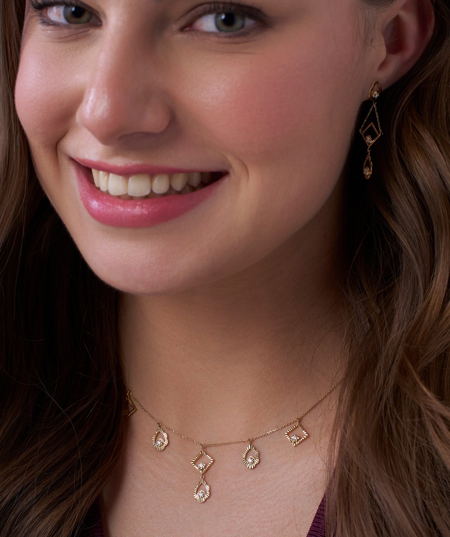 Geometric Diamond Jewelry Set