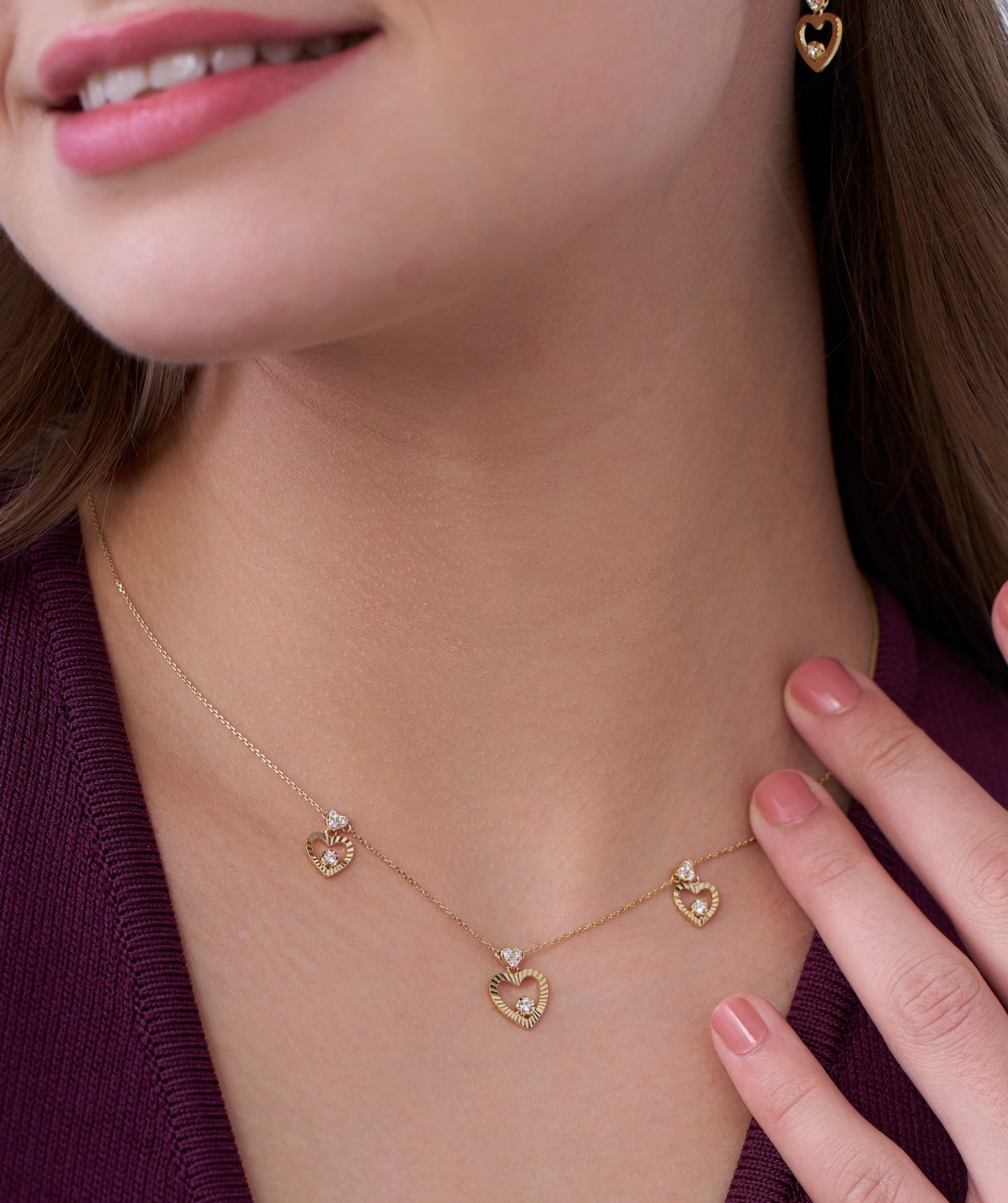 Diamond Heart Jewelry Set