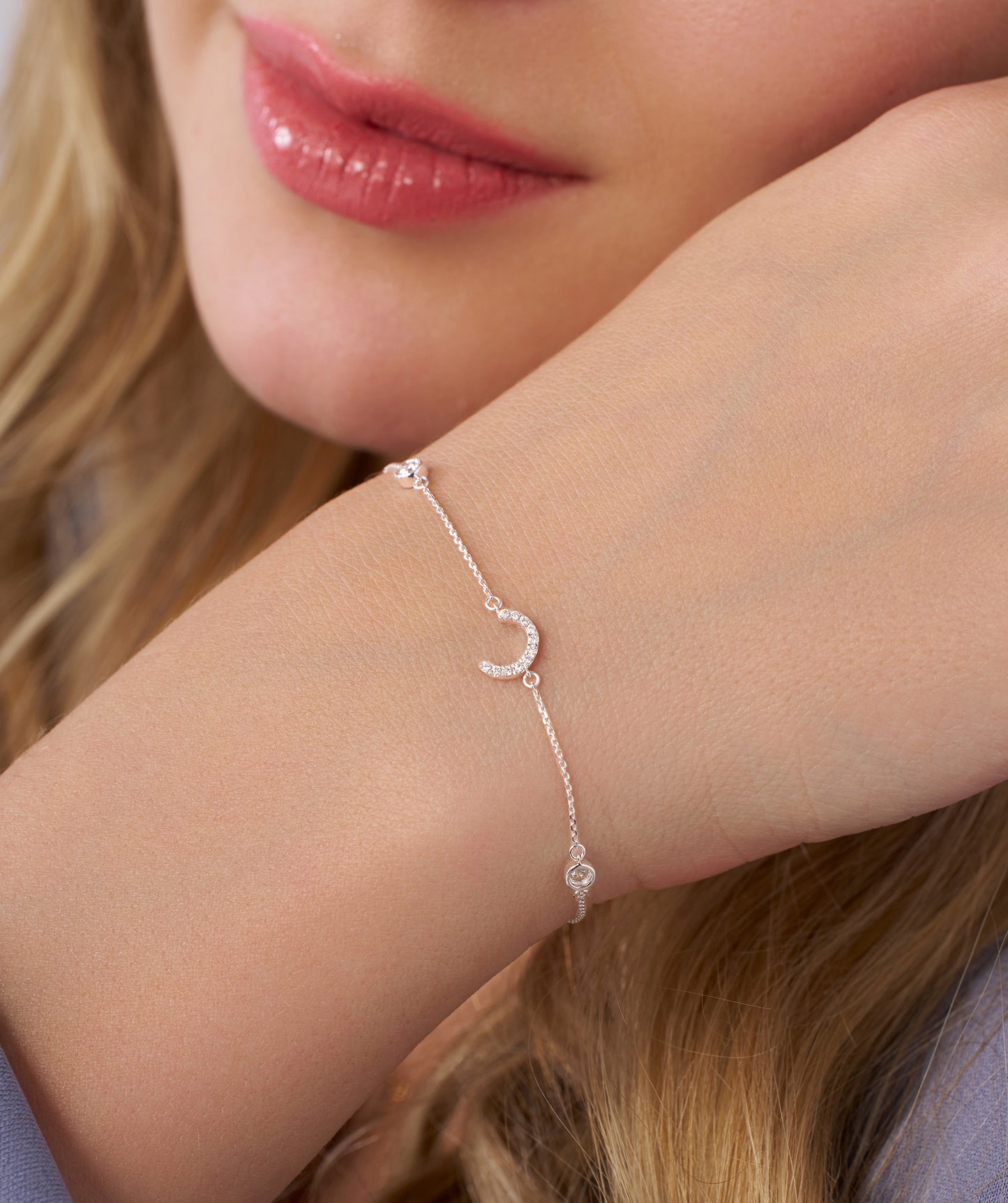 14K Gold Initial 'C' Diamond Bracelet