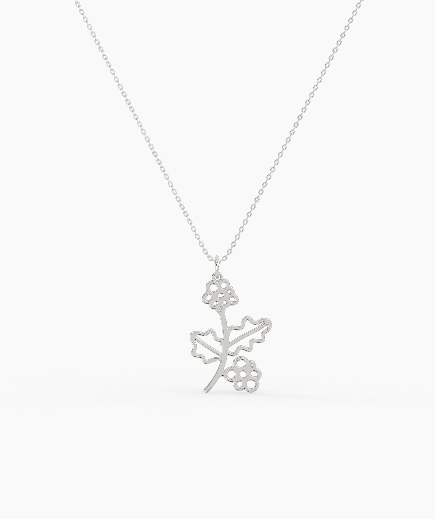 Personalized Birth Flower with Name Cut-Out Pendant Necklace