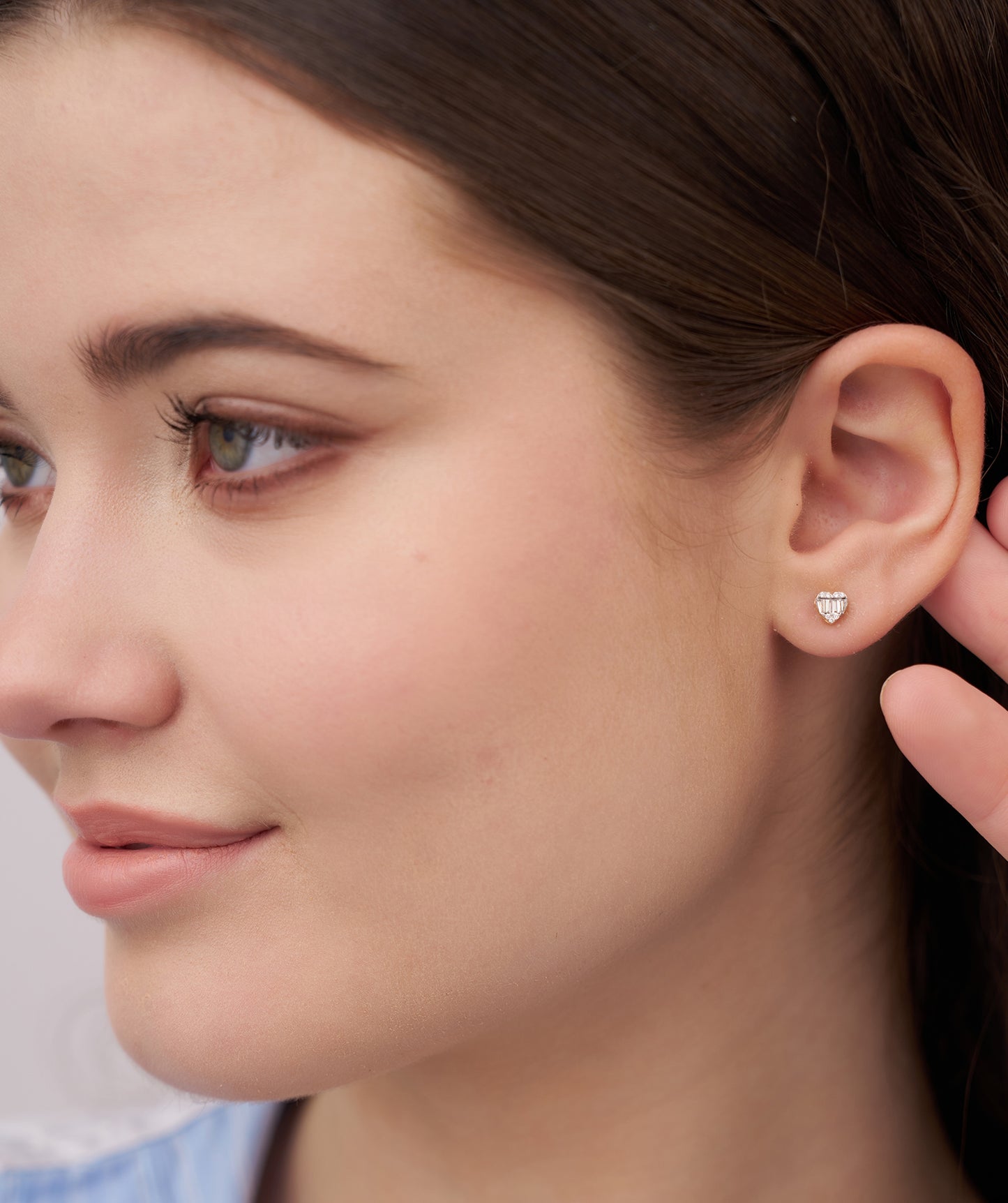 Baguette Diamond Heart Earrings