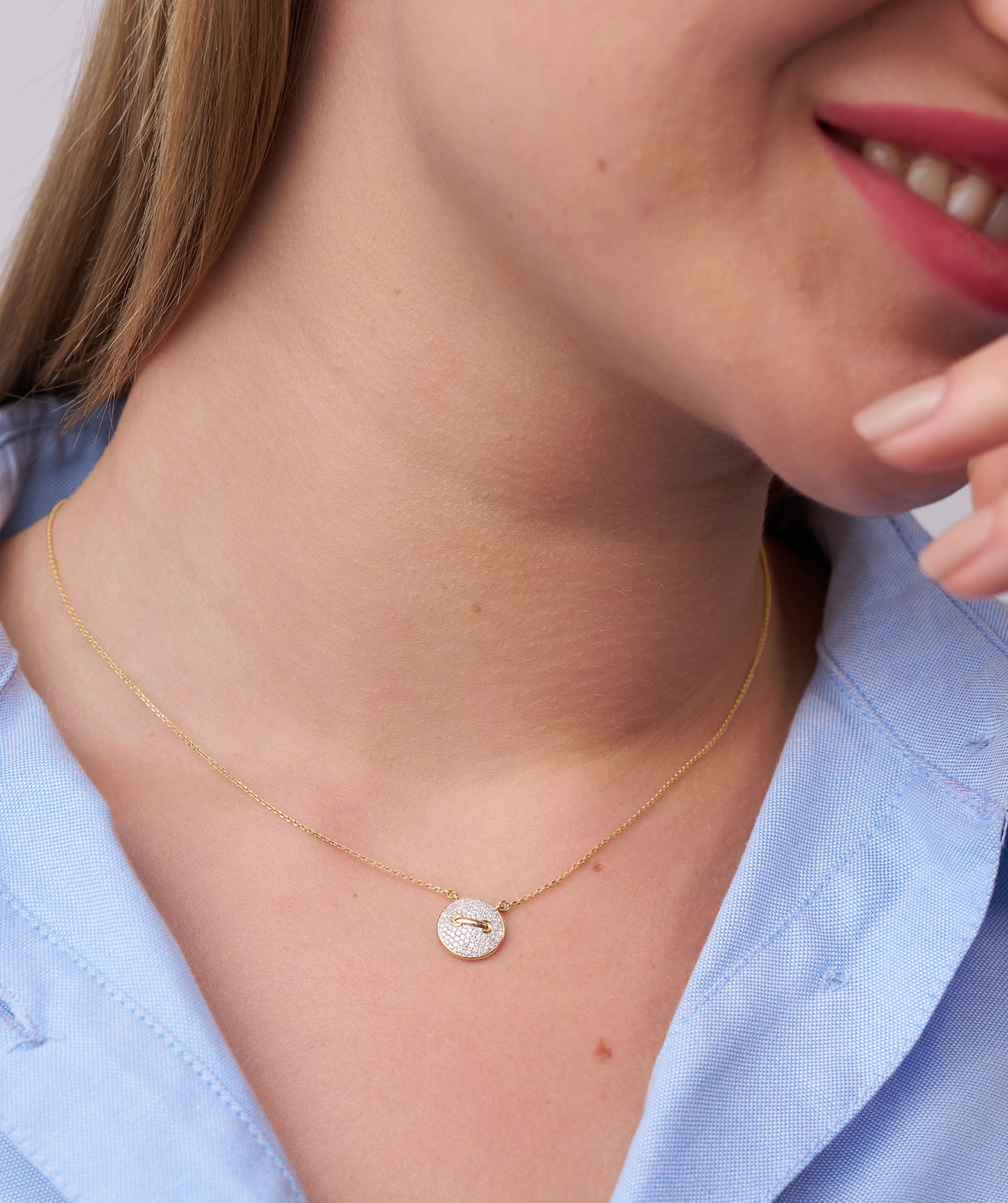 Luxe Pave Diamond Disc Necklace