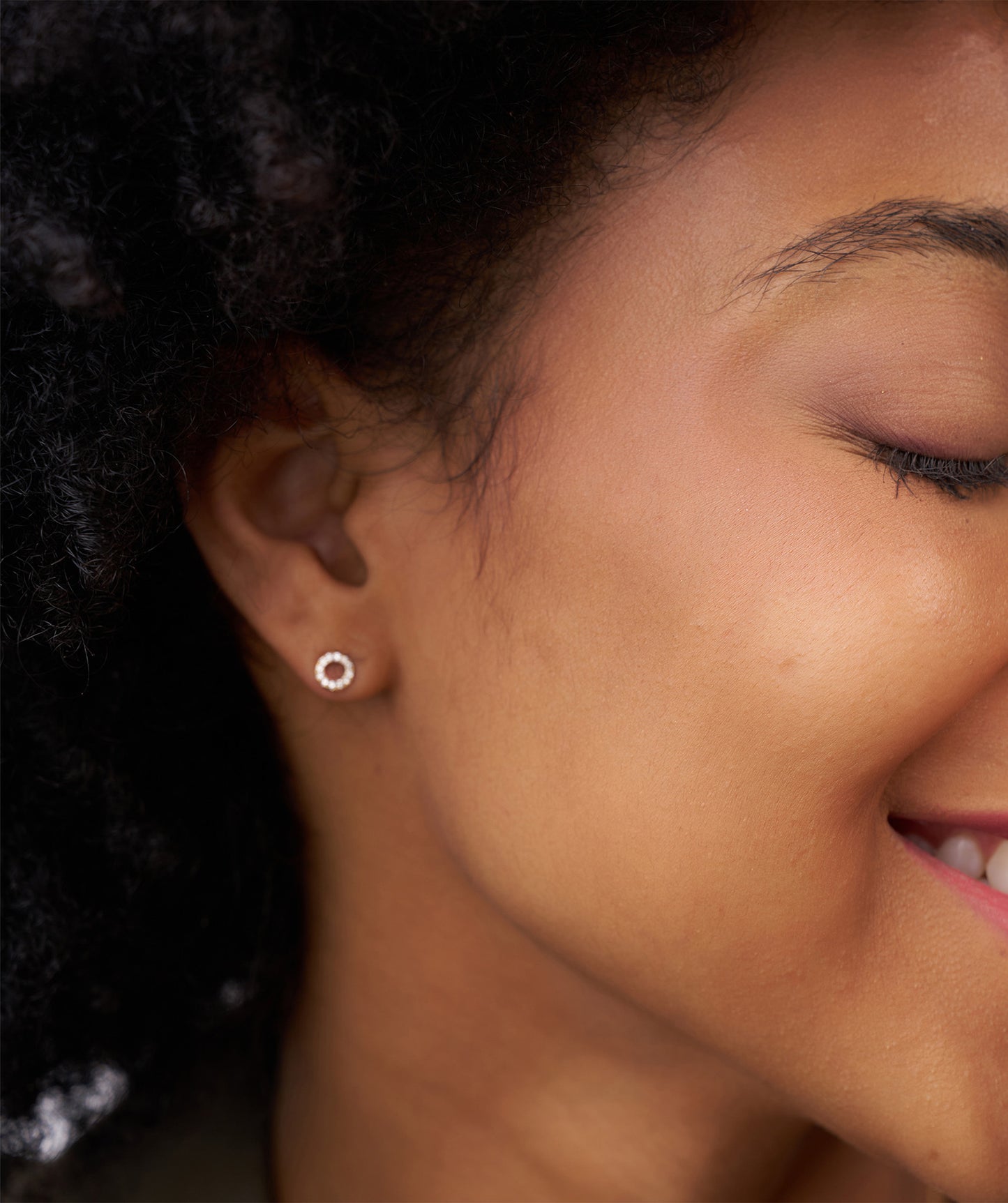 Classic Diamond Open Circle Earrings