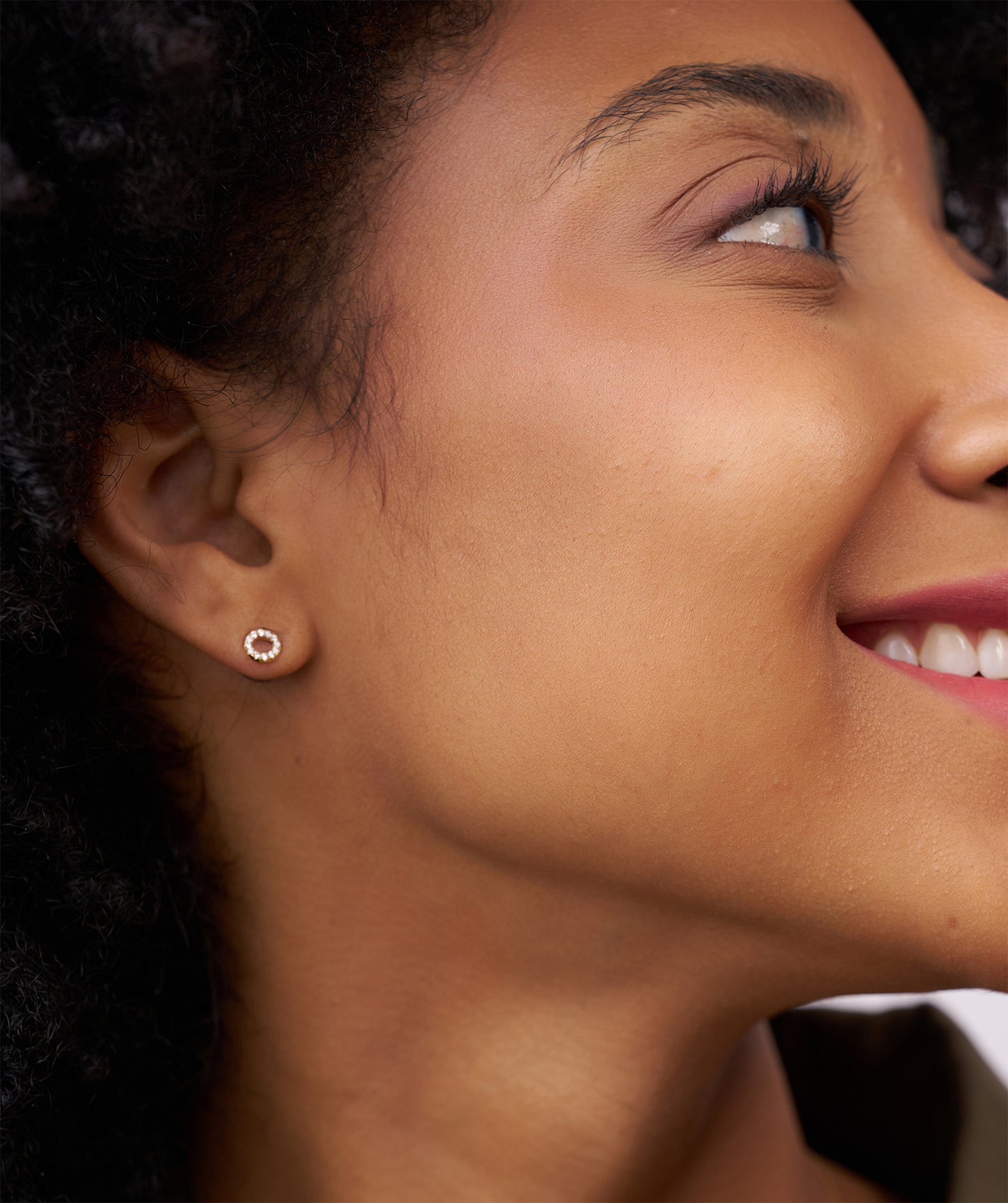 Classic Diamond Open Circle Earrings