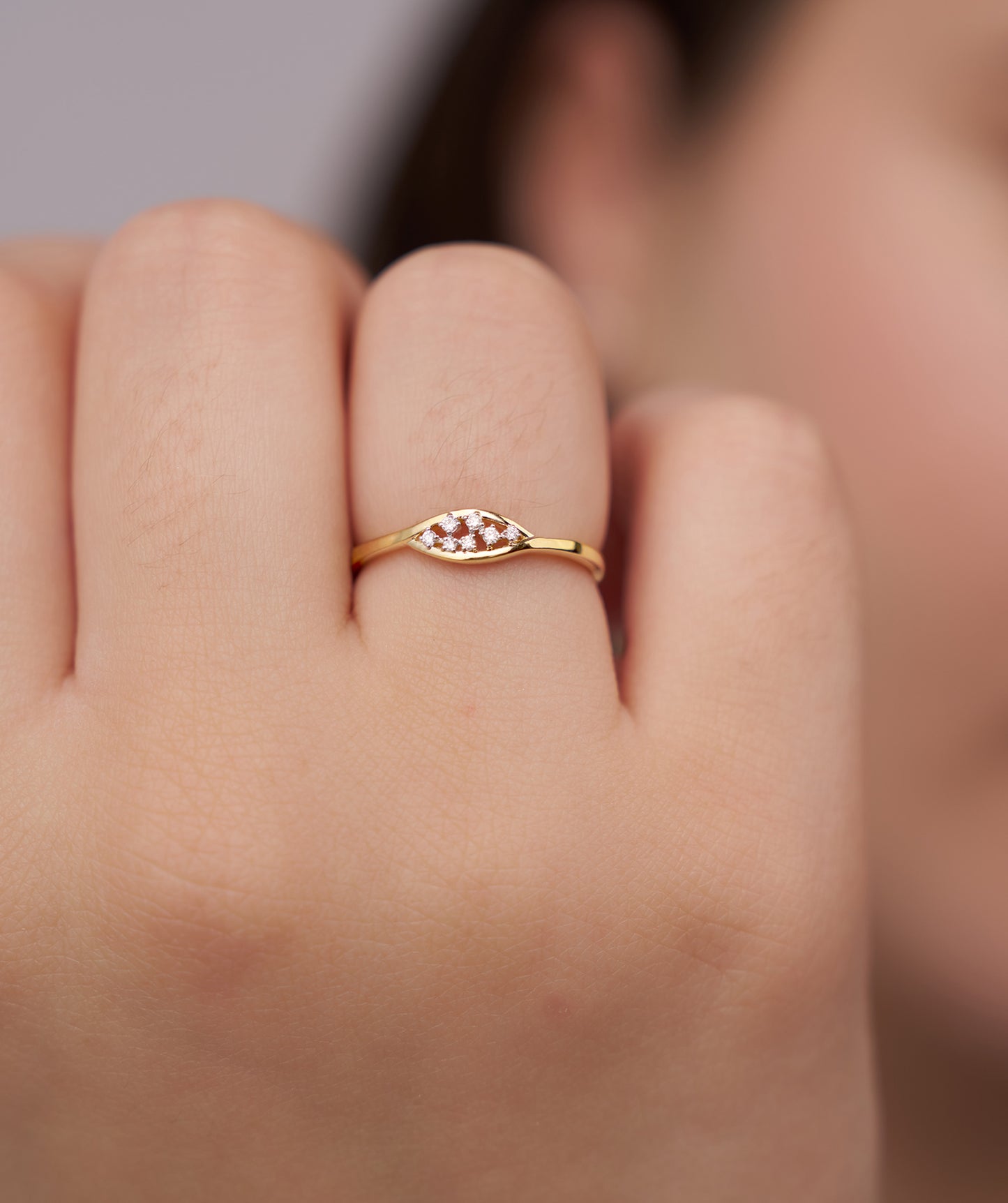 14K Gold Diamond Cluster Ring