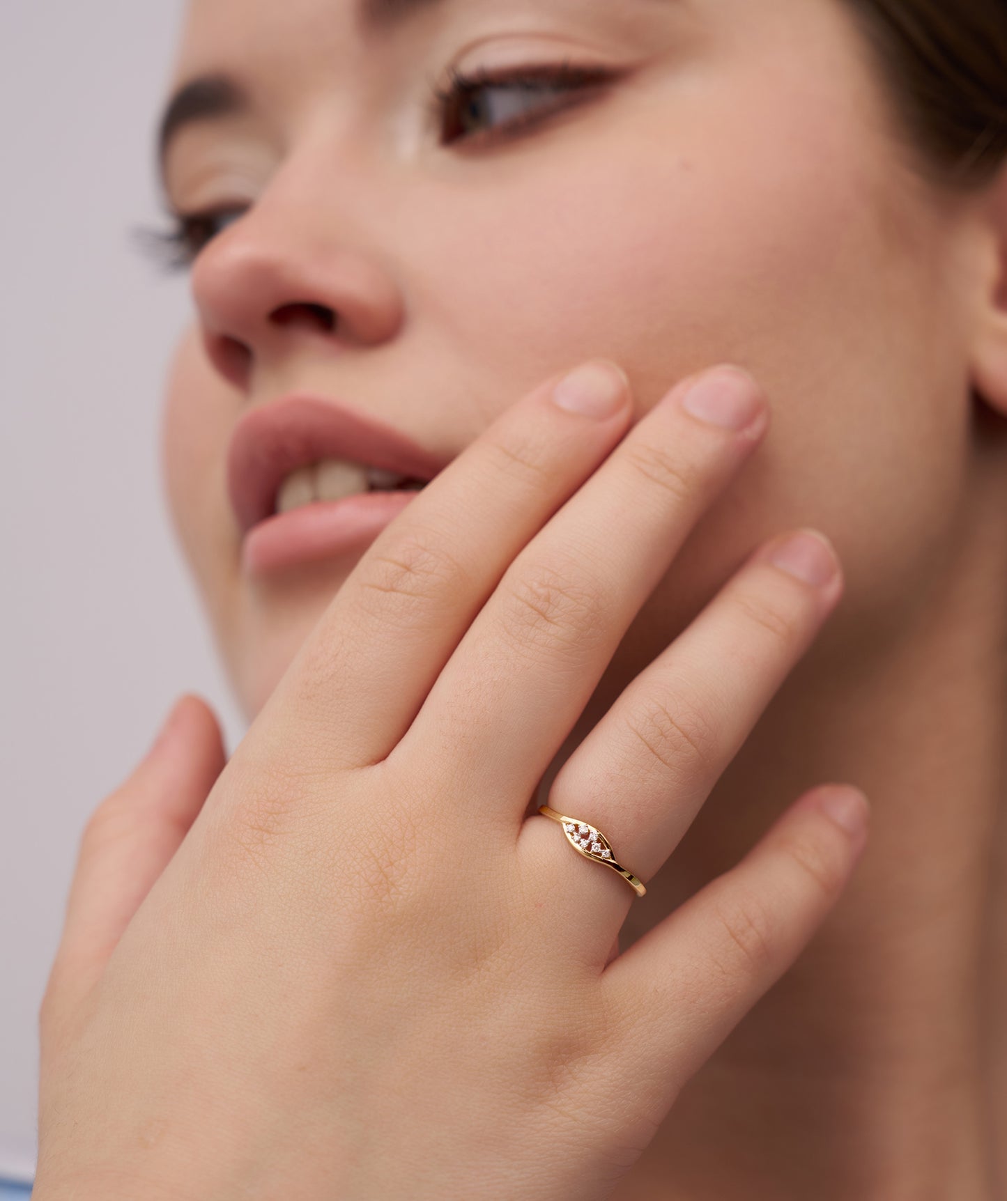 14K Gold Diamond Cluster Ring
