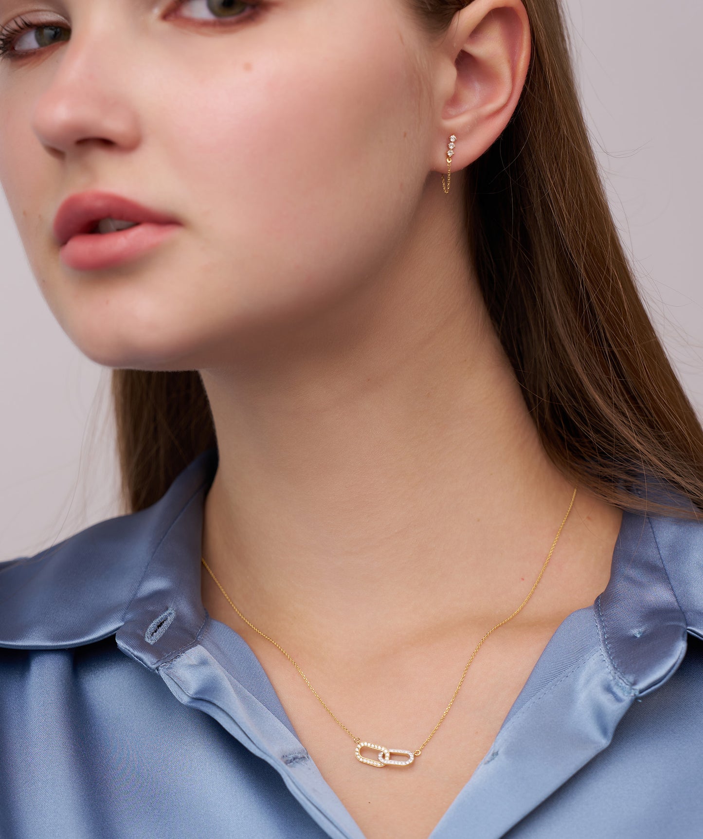 14K Gold Double Link Necklace