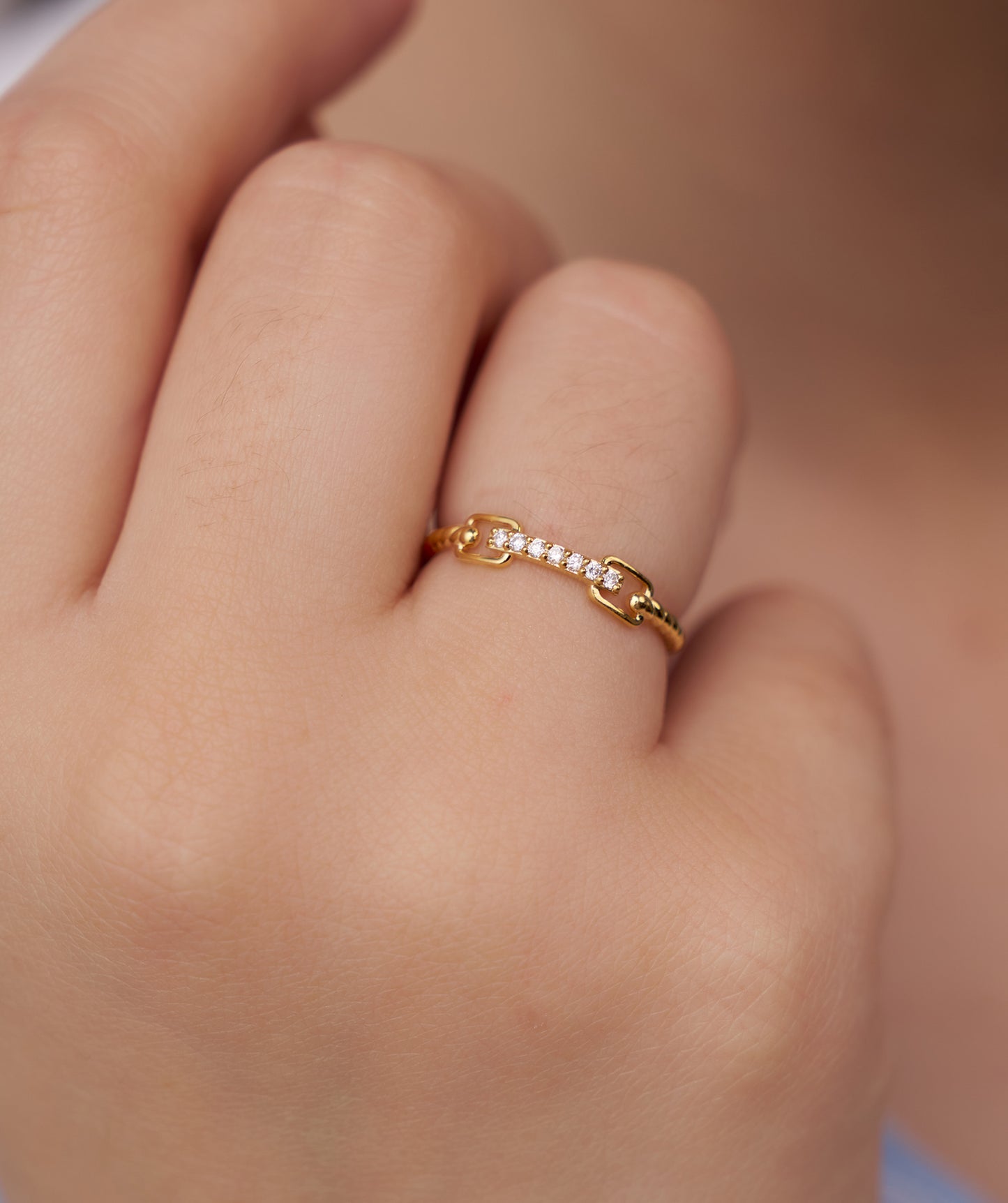 Rope Link Diamond Band