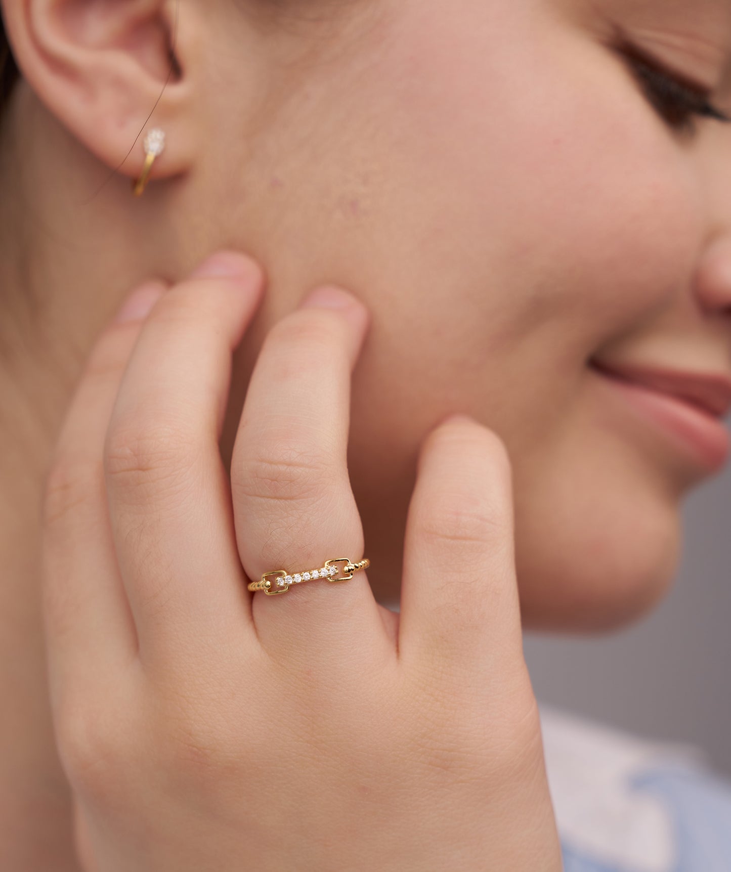 Rope Link Diamond Band