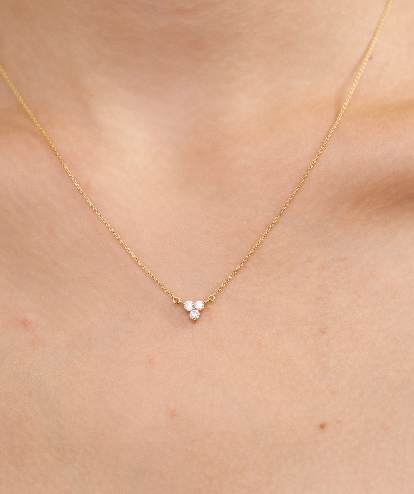Gold Triangle Diamond Necklace