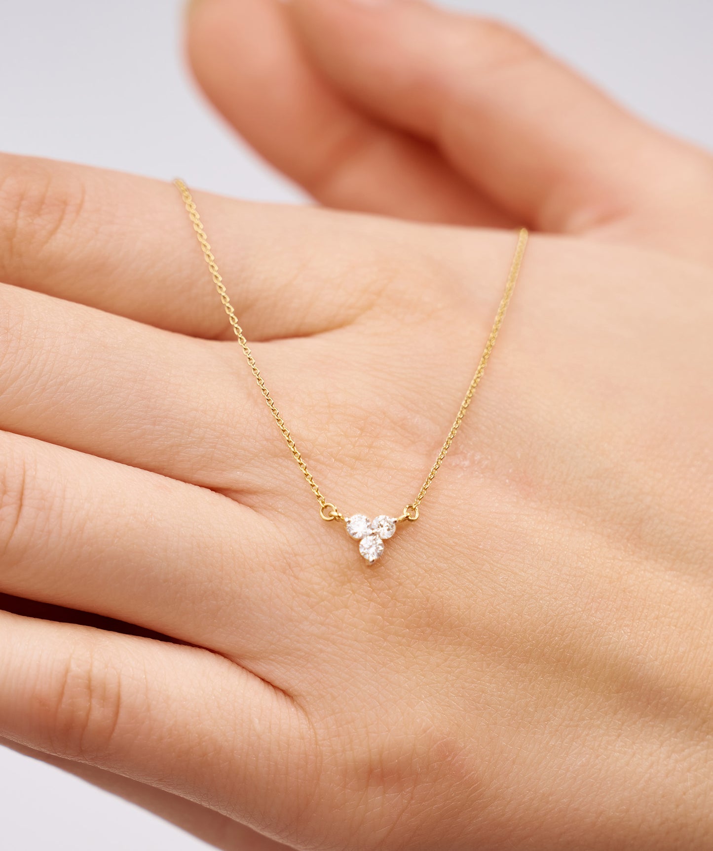 Gold Triangle Diamond Necklace