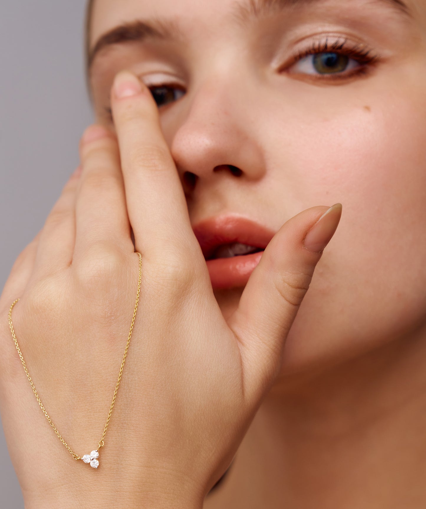 Gold Triangle Diamond Necklace
