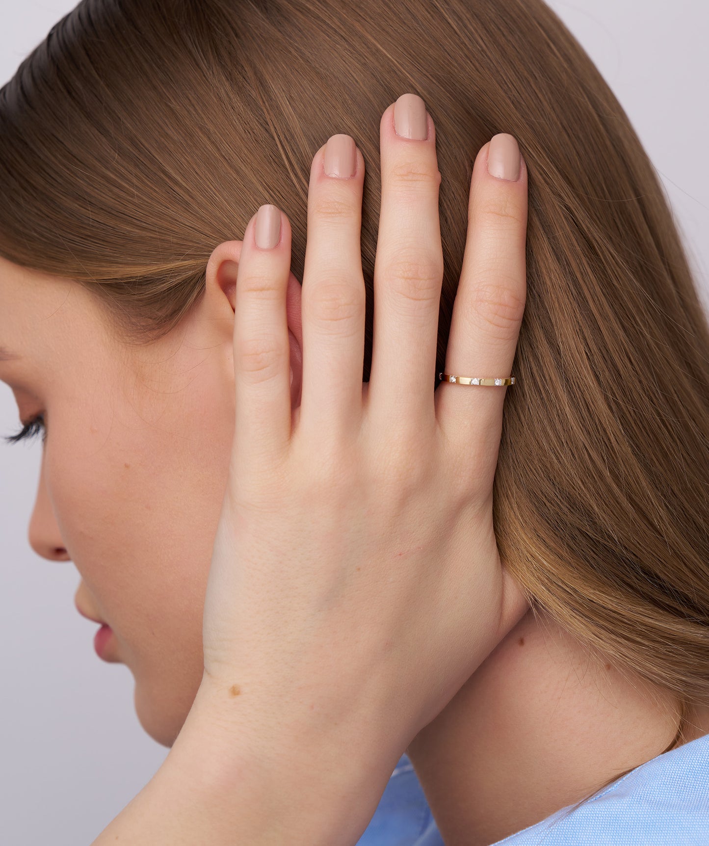 Gold & Diamond Stacking Ring