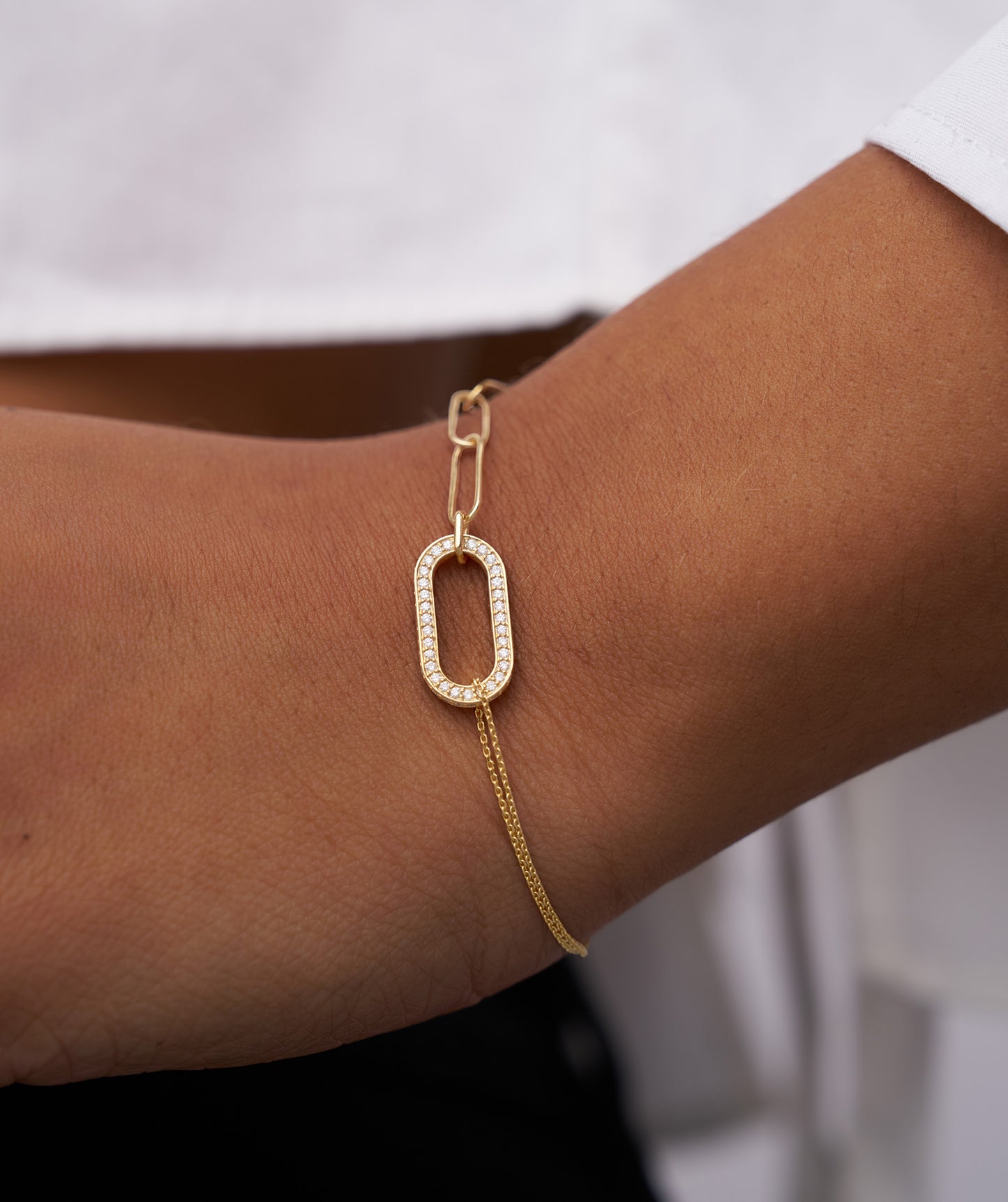 Gold Paperclip Chain Bracelet