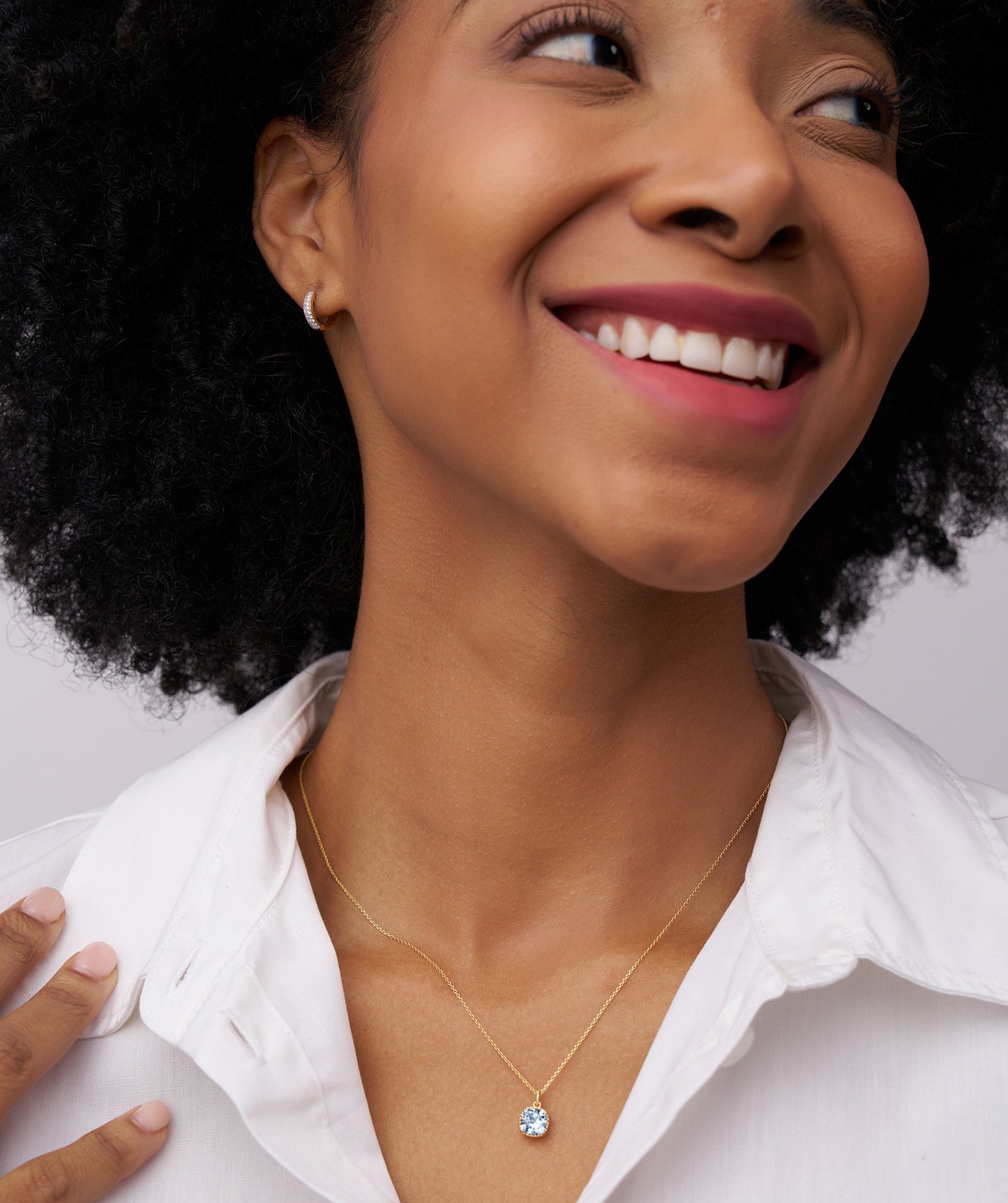 Cushion-Cut Blue Topaz Necklace