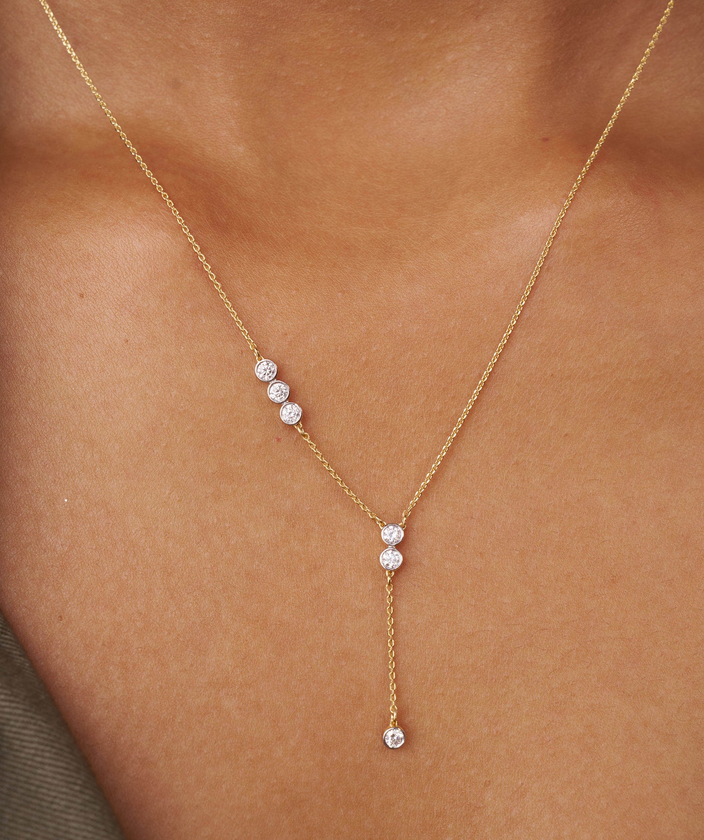 Dainty Y-Drop Diamond Necklace