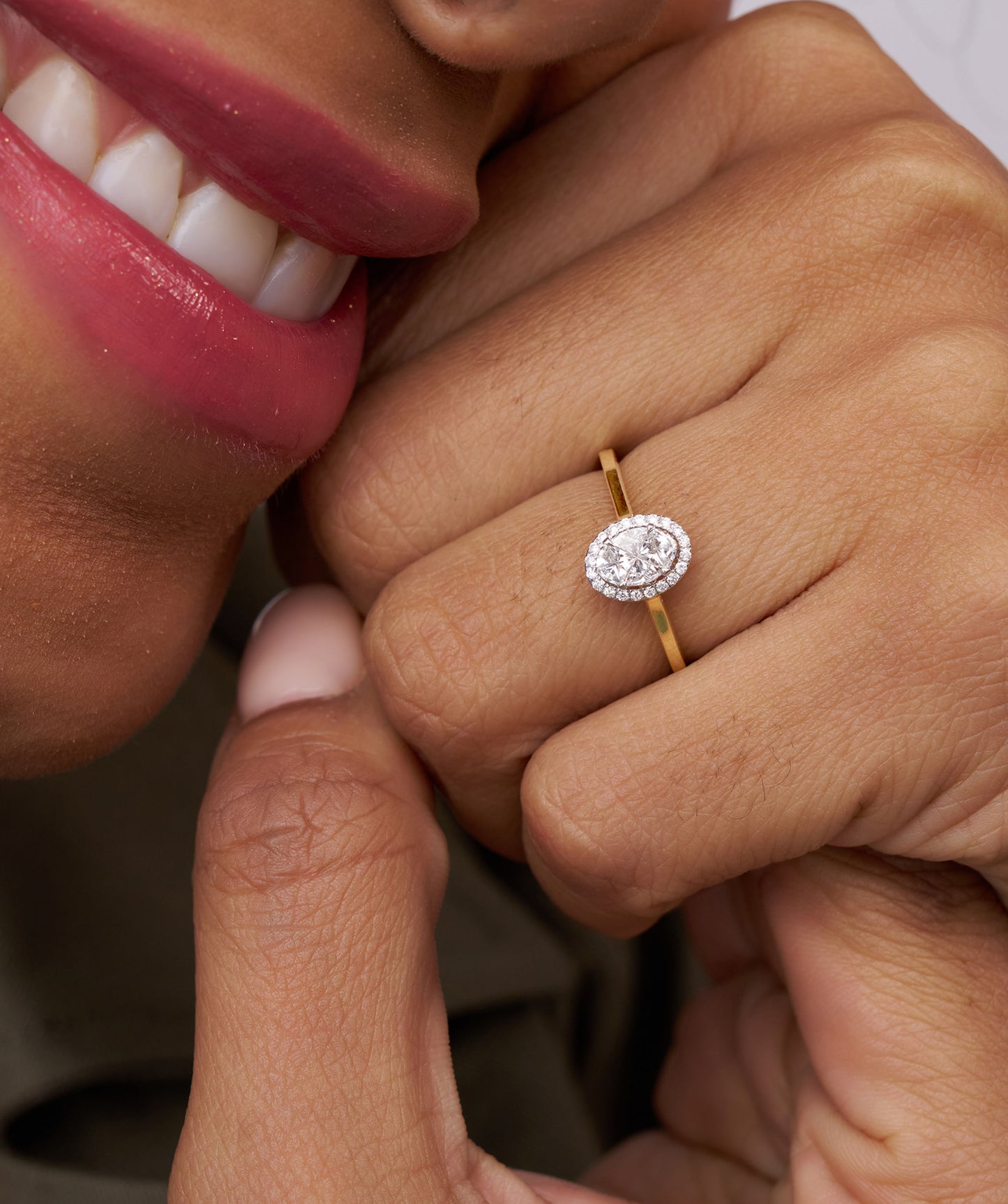 Classic Spark 14K Gold Halo Ring