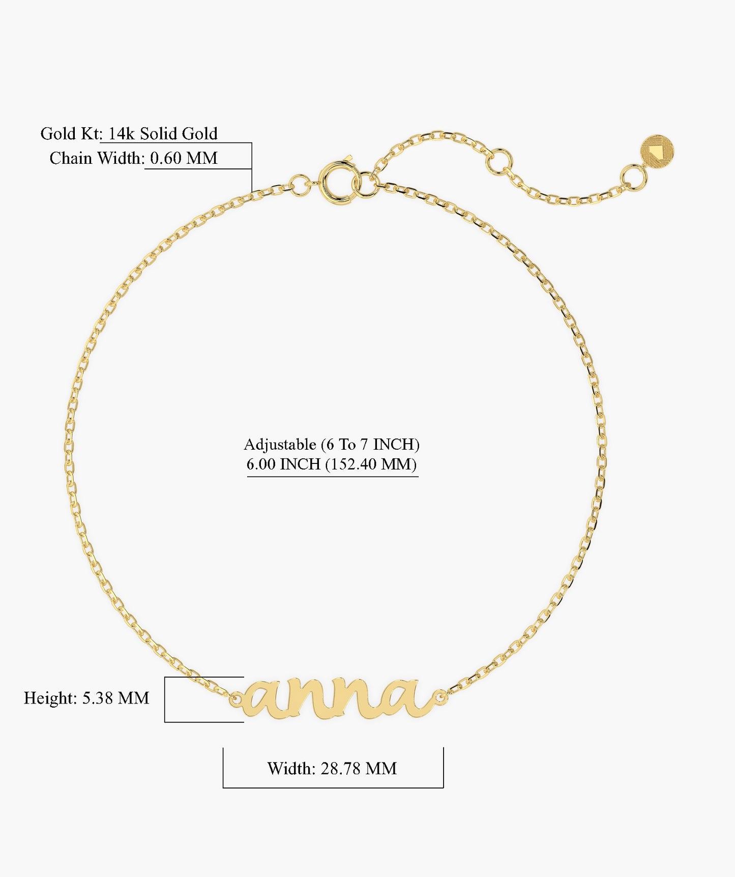 14K Gold Personalized Bracelet