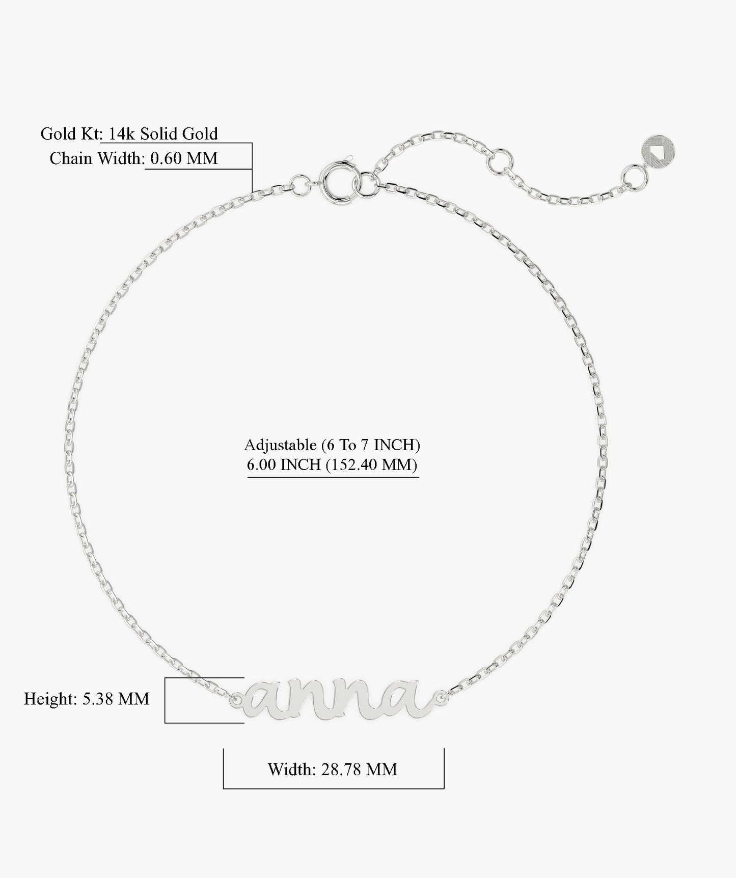 14K Gold Personalized Bracelet