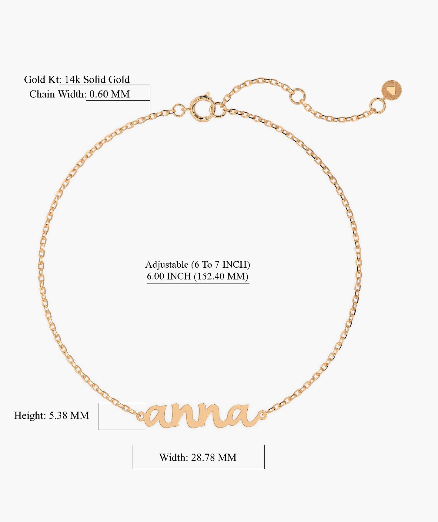 14K Gold Personalized Bracelet