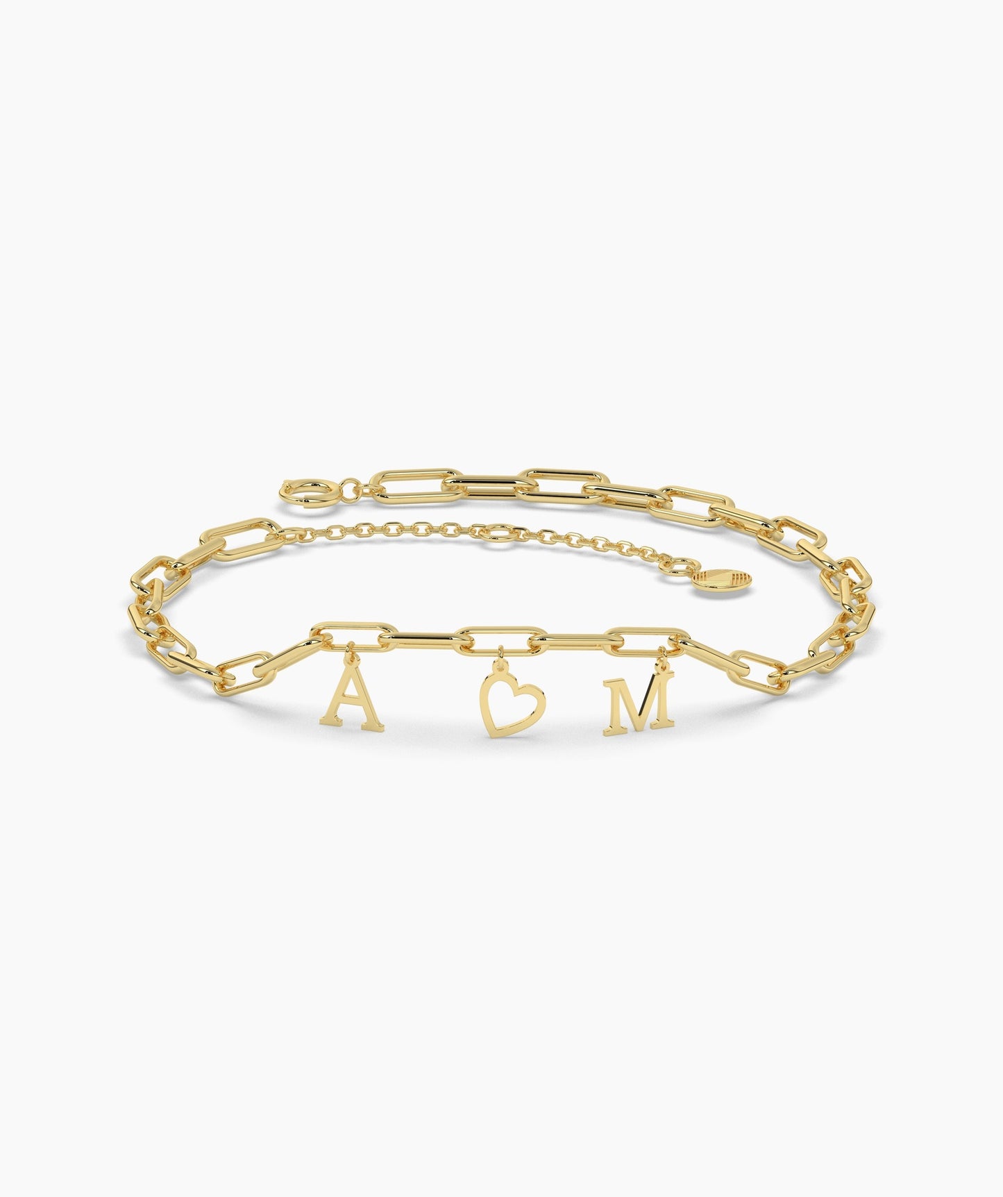 Personalized Charm 14K Gold Bracelet