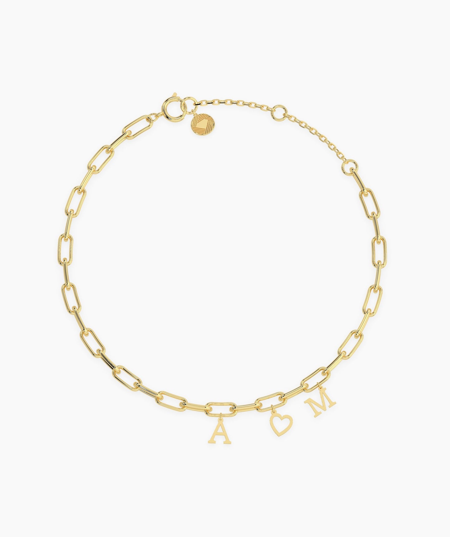 Personalized Charm 14K Gold Bracelet
