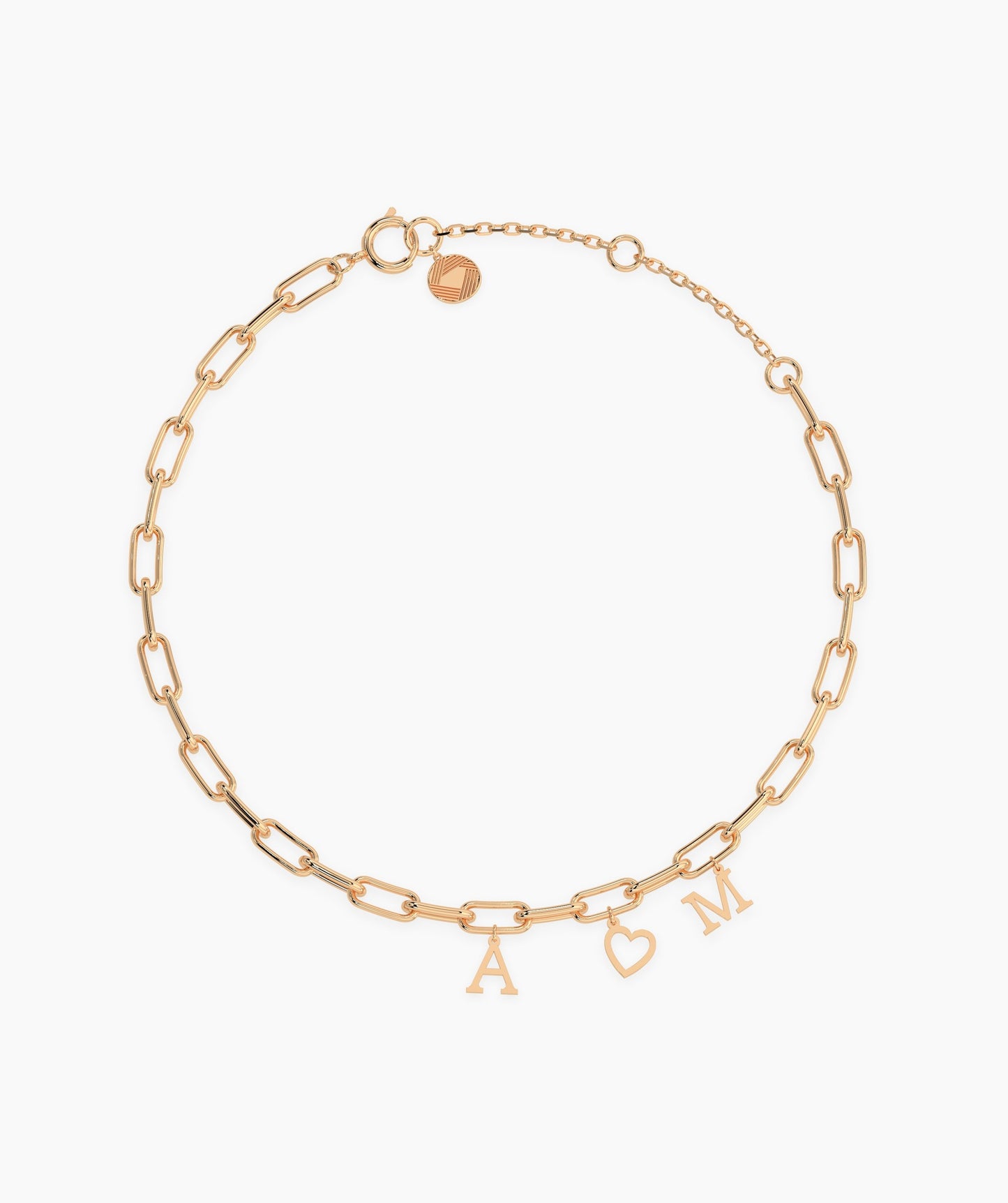 Personalized Charm 14K Gold Bracelet