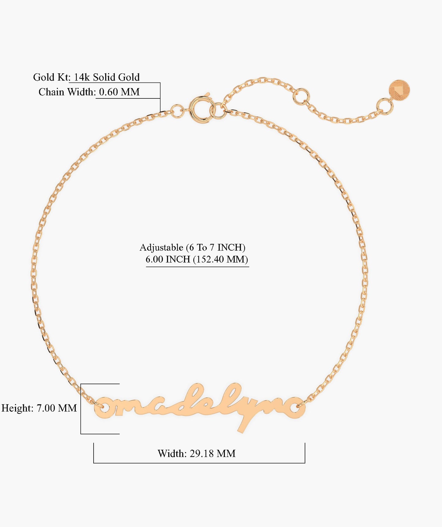 14K Gold Custom Name Bracelet