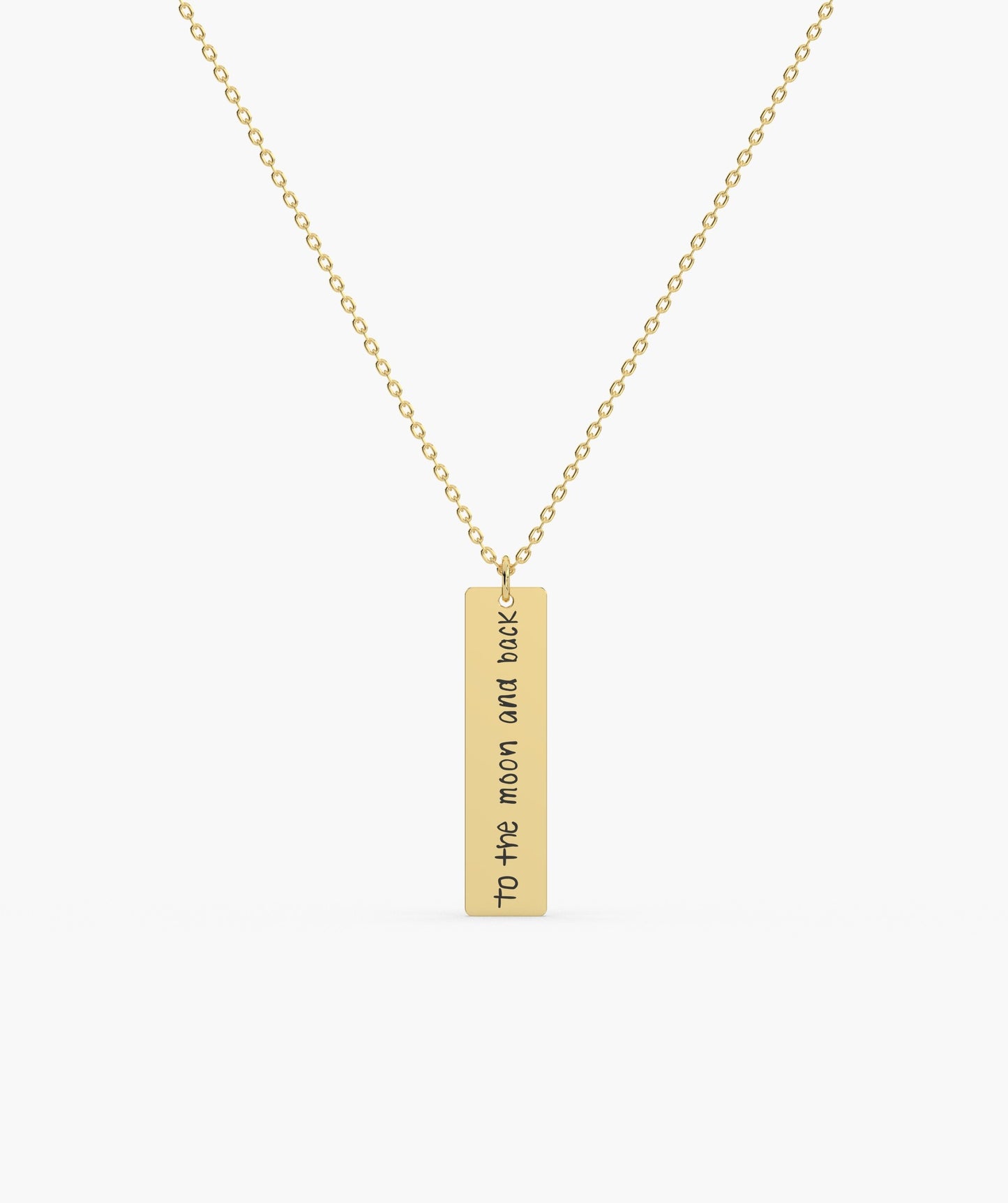 14K Gold Personalized Bar Necklace