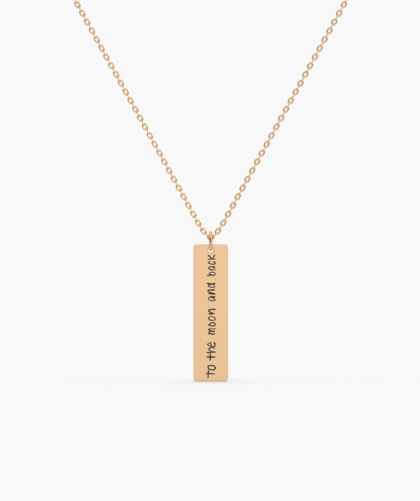 14K Gold Personalized Bar Necklace