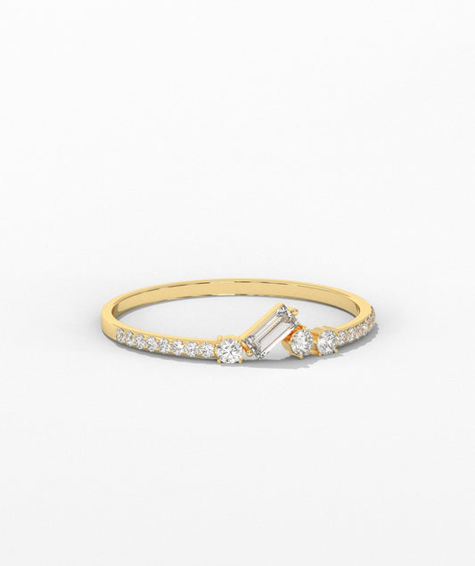 14K Gold Sleek Baguette Diamond Ring