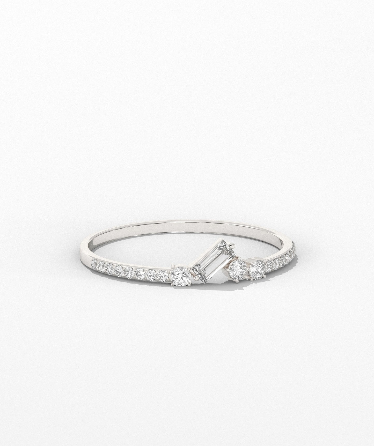 14K Gold Sleek Baguette Diamond Ring