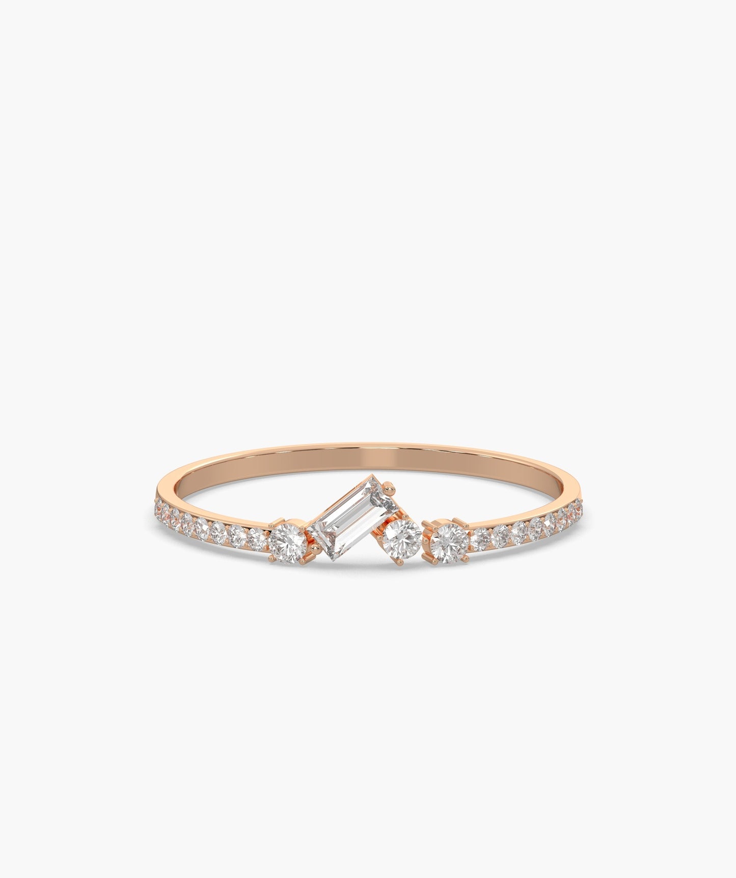 14K Gold Sleek Baguette Diamond Ring