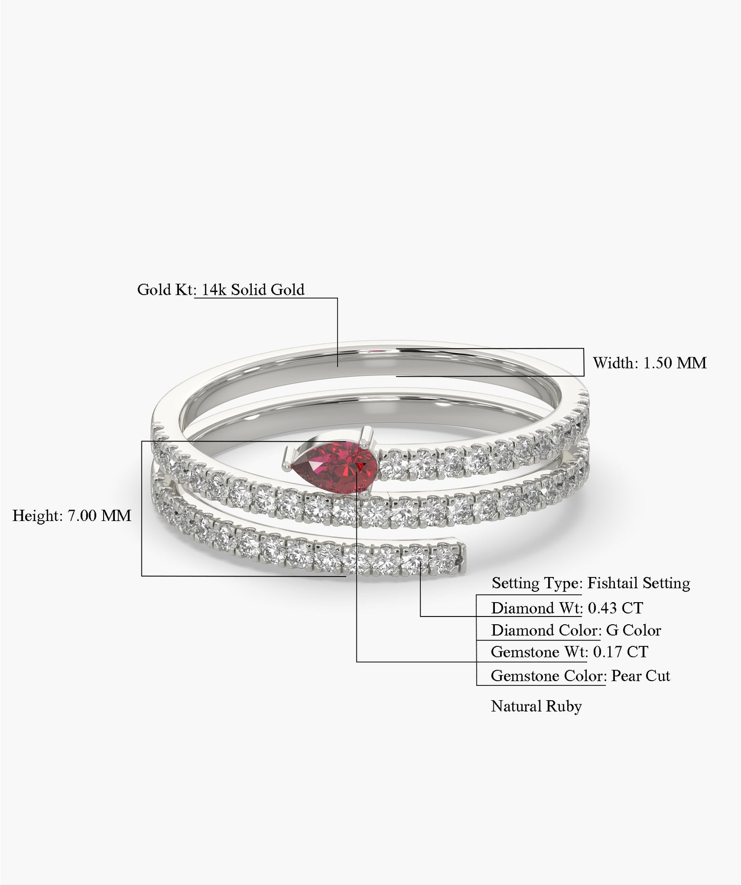 Ruby & Diamond Wrap Ring