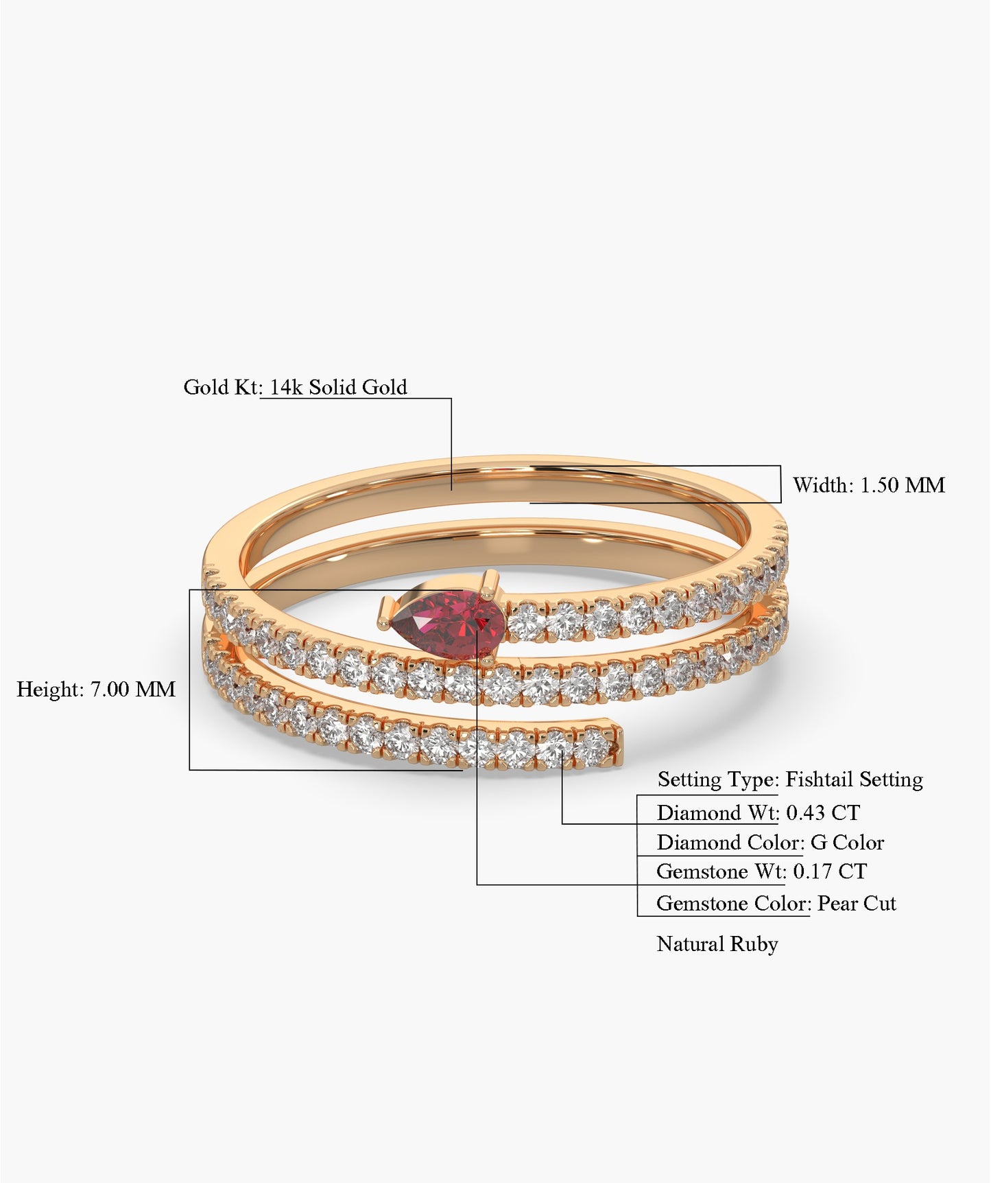 Ruby & Diamond Wrap Ring