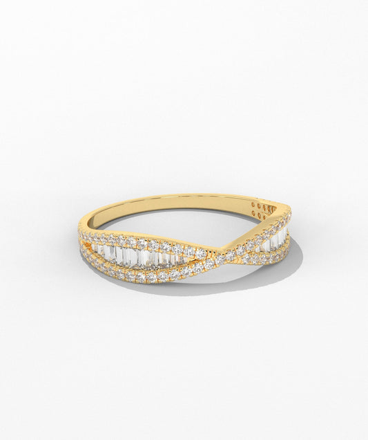 Glamorous Gold Baguette Diamond Band