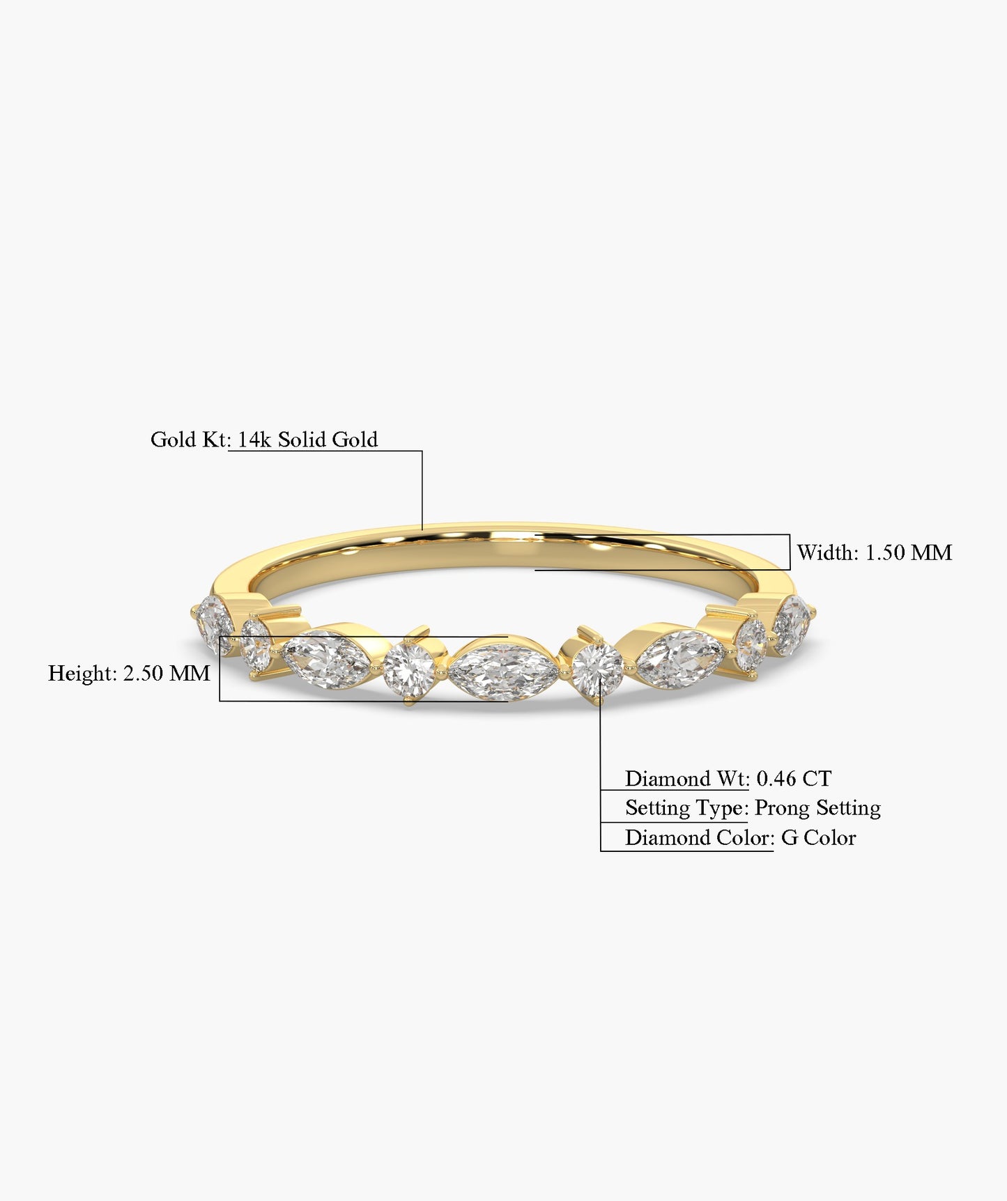 Marquise & Round Diamond Band
