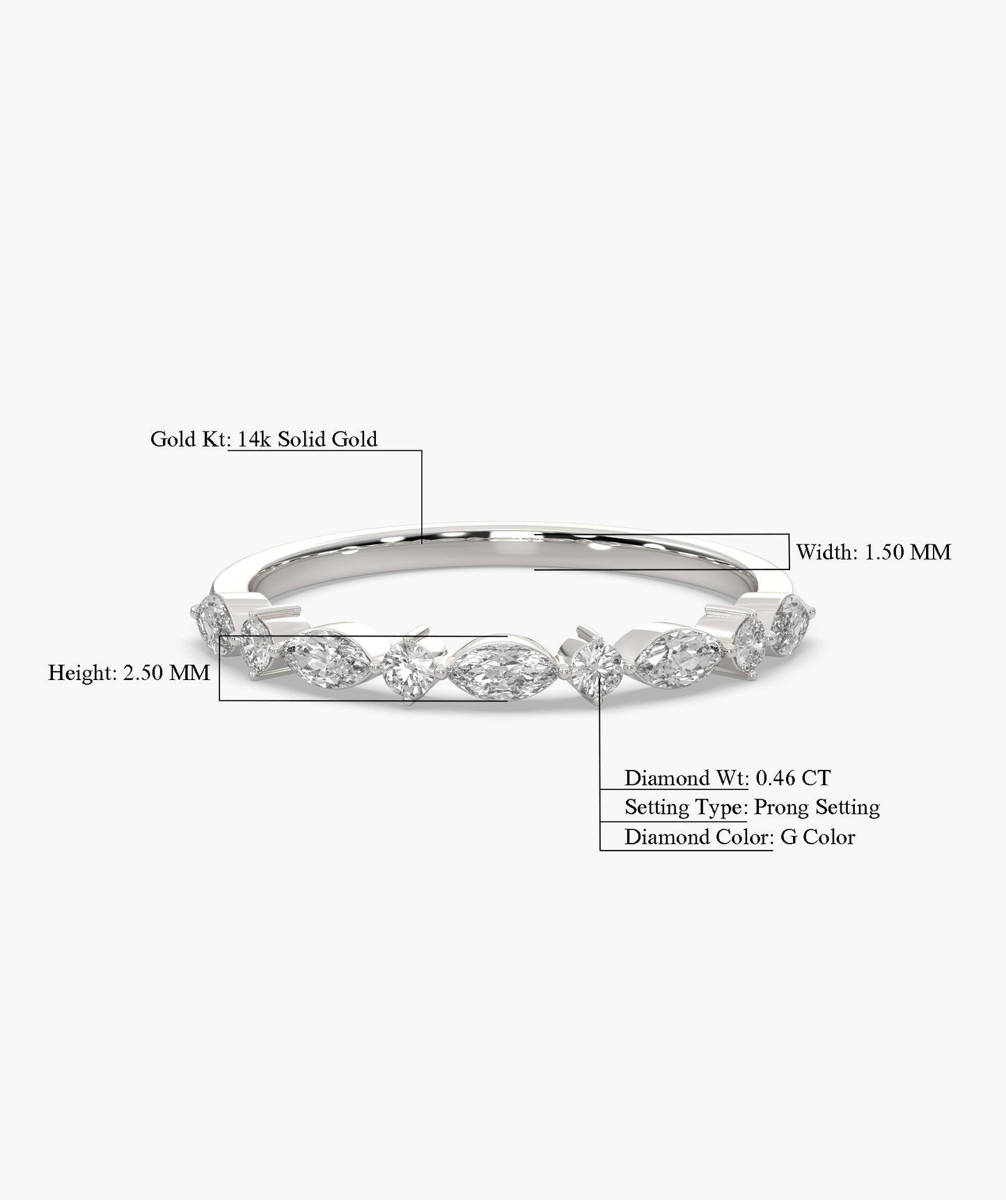 Marquise & Round Diamond Band