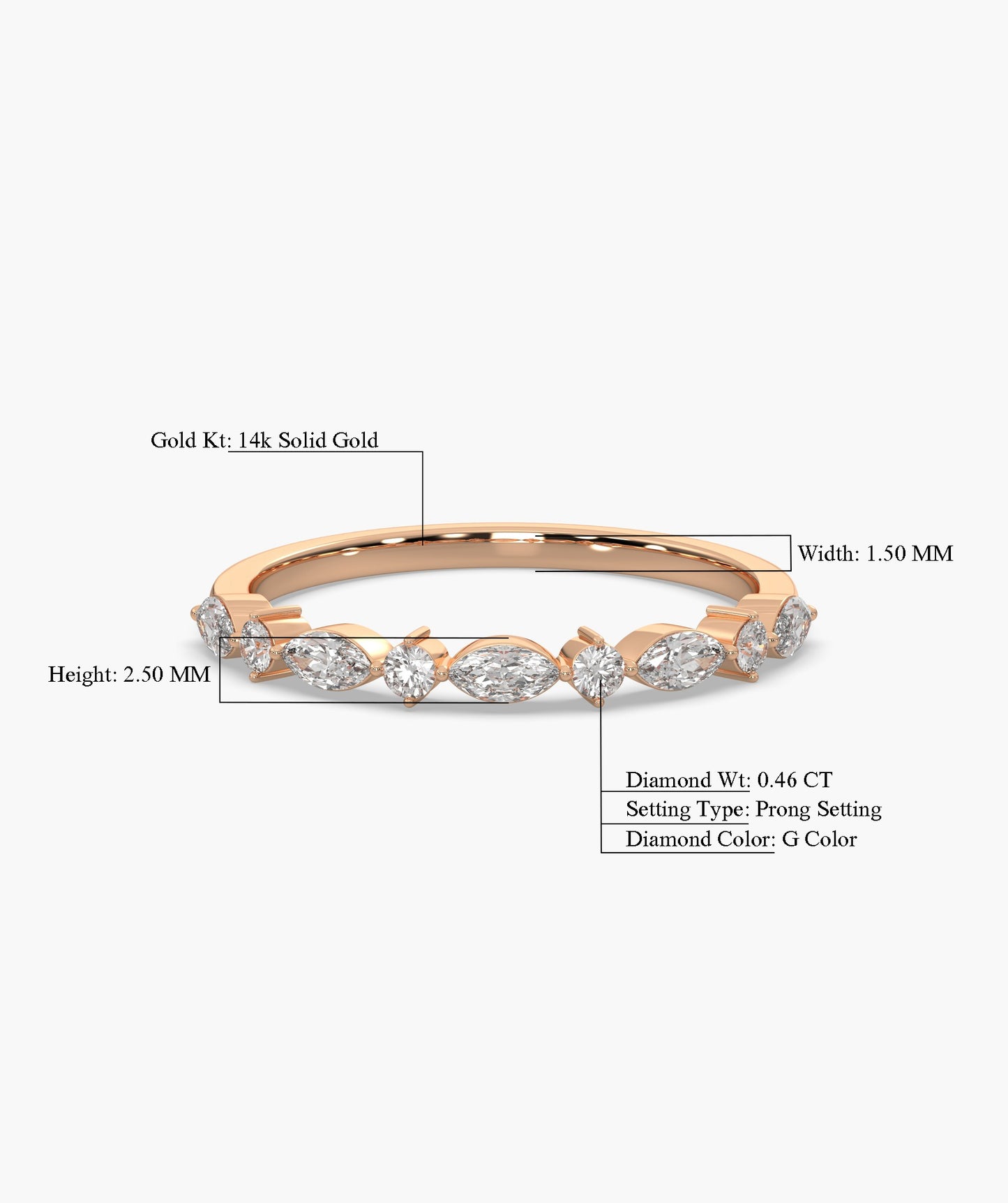 Marquise & Round Diamond Band