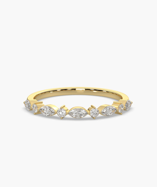 Marquise & Round Diamond Band