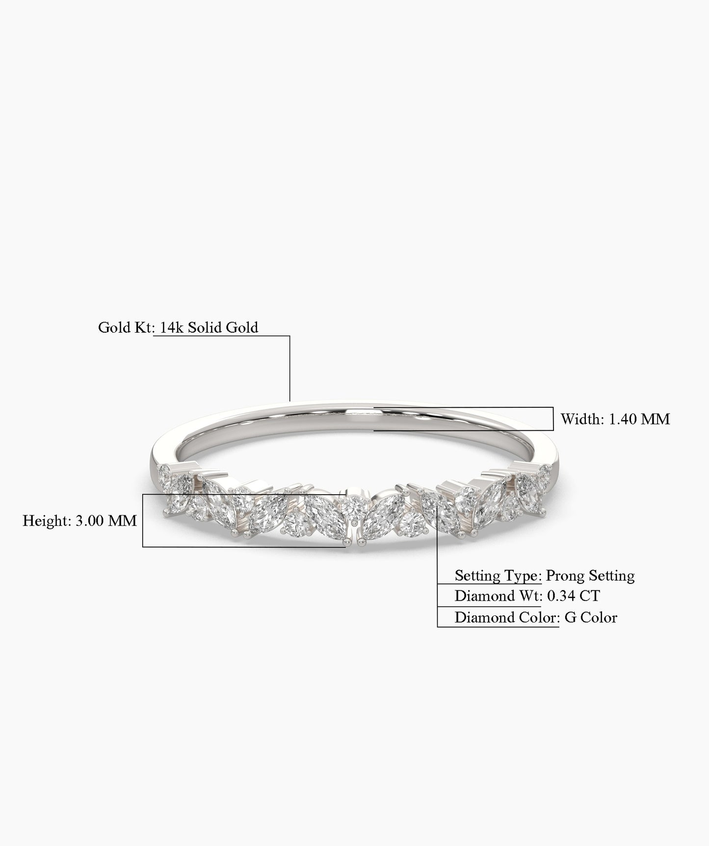 14K Solid Gold Vintage-Inspired Band
