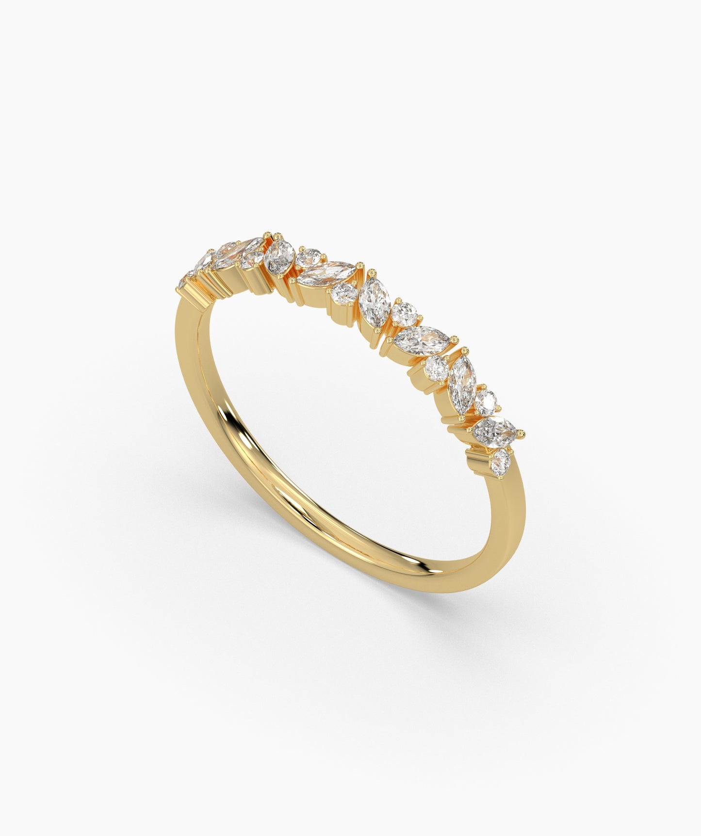 14K Solid Gold Vintage-Inspired Band