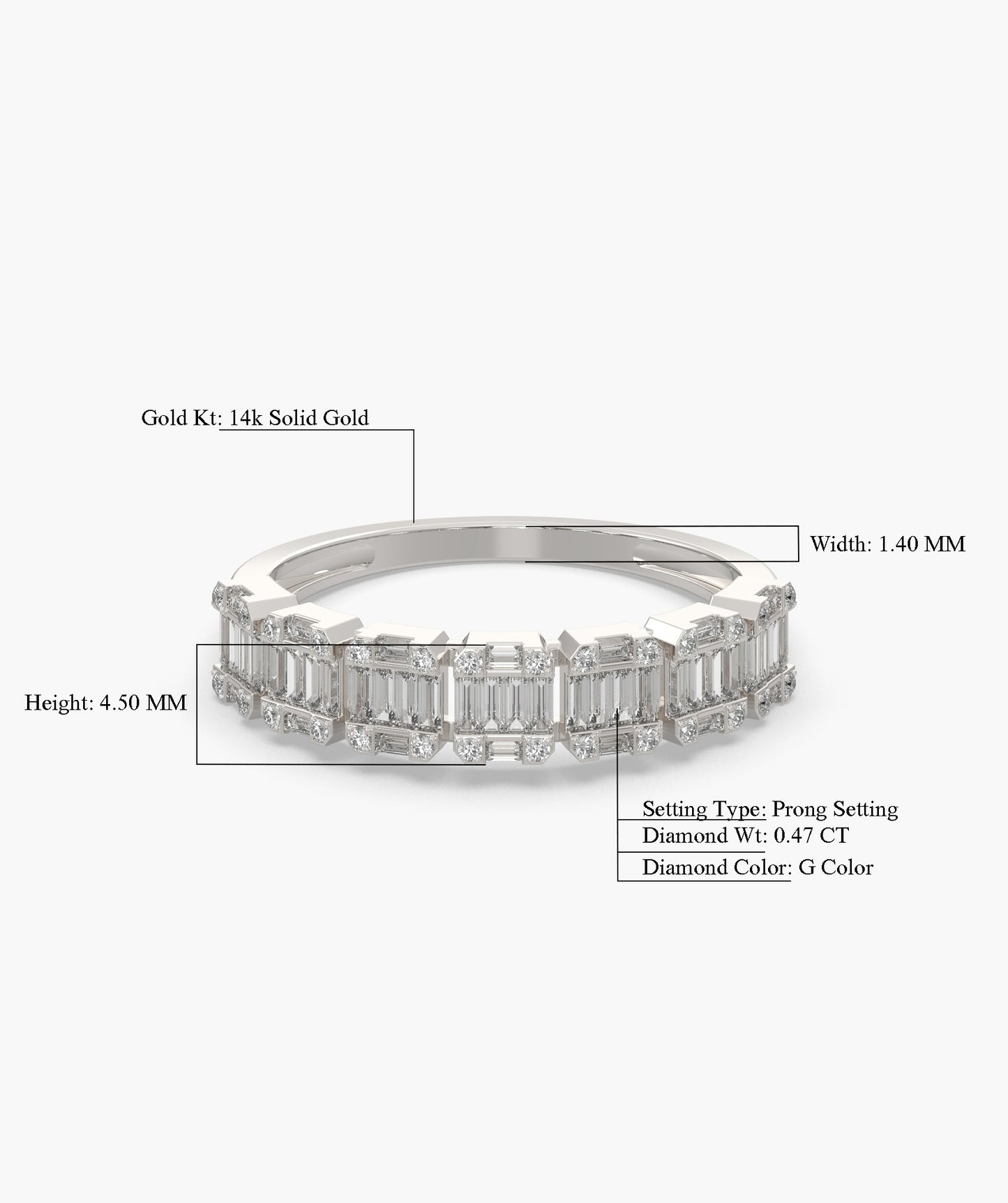 Baguette and Round Diamond Eternity Band