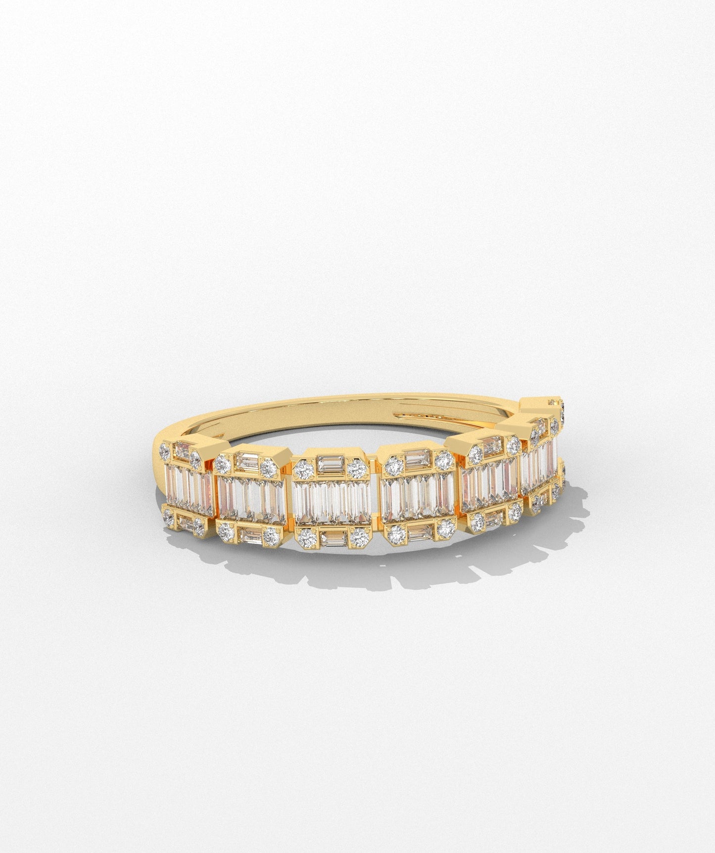 Baguette and Round Diamond Eternity Band