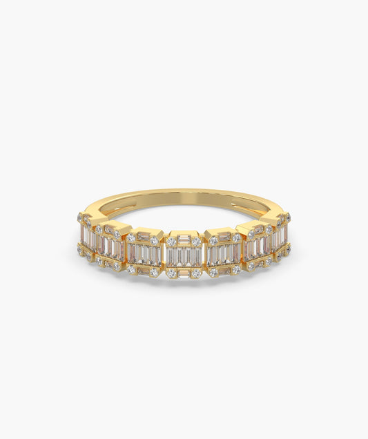 Baguette and Round Diamond Eternity Band