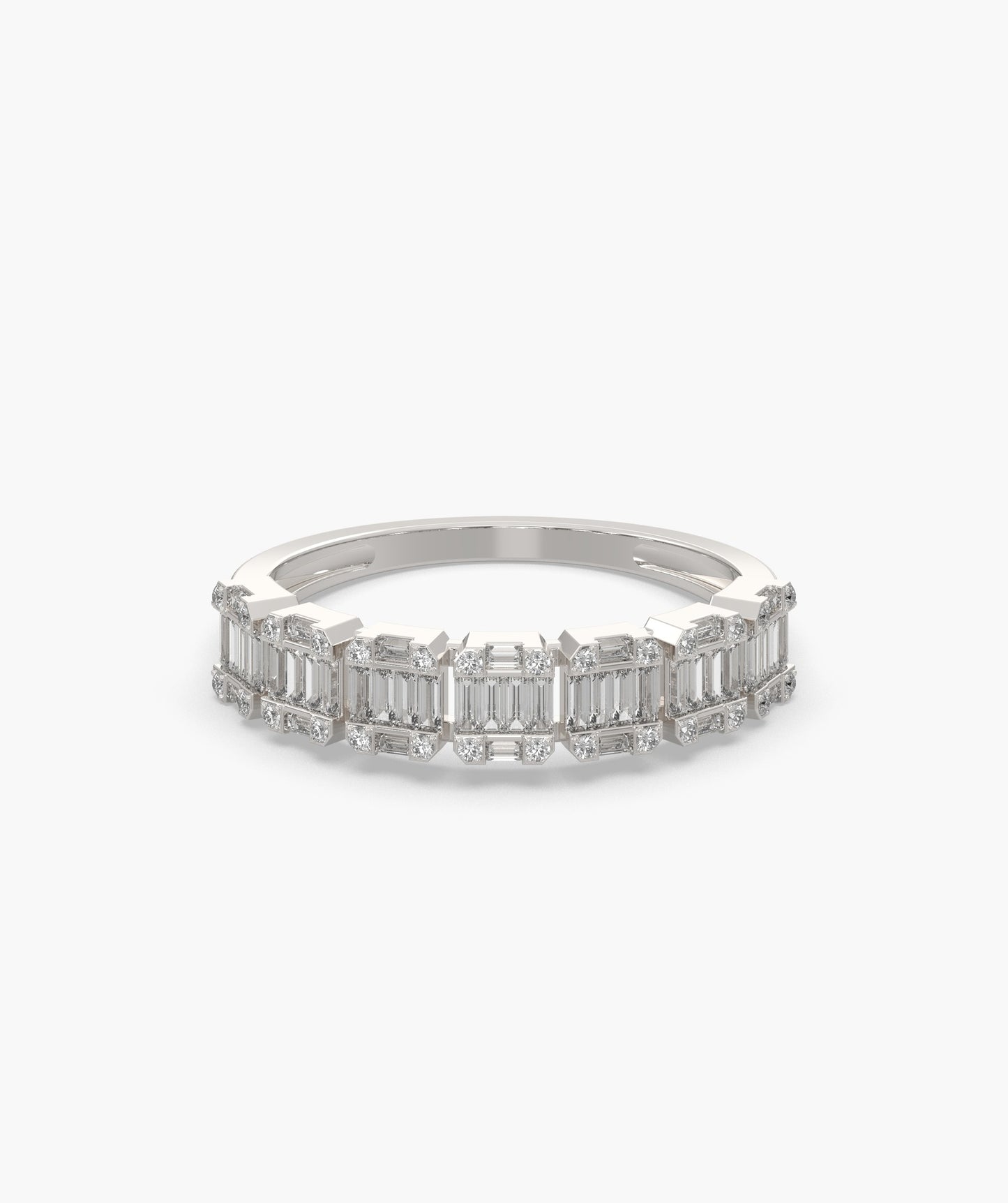 Baguette and Round Diamond Eternity Band