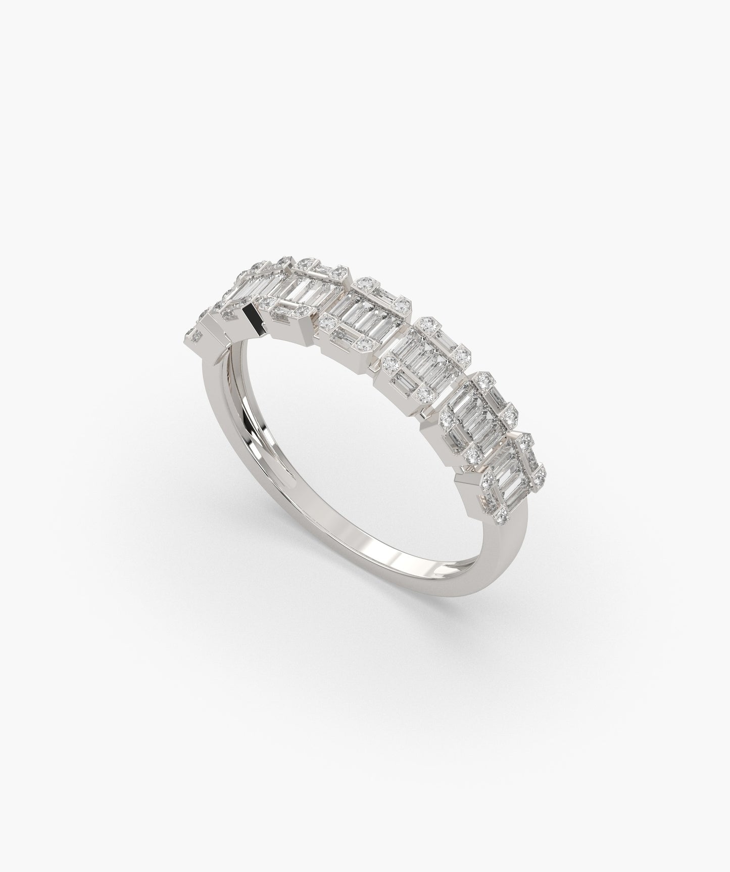 Baguette and Round Diamond Eternity Band